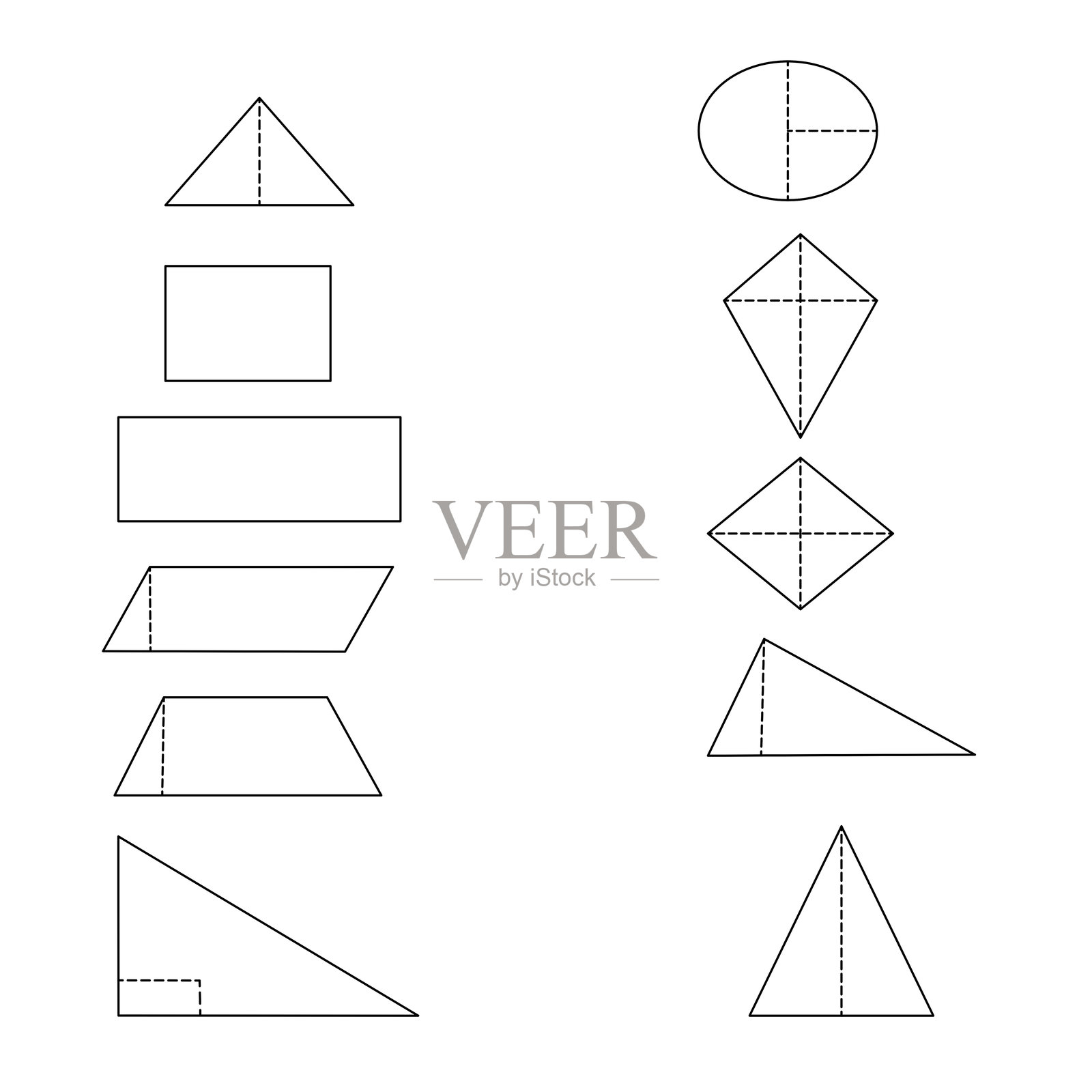 基础几何图形扁平化设计,教育几何矢量图插画图片素材