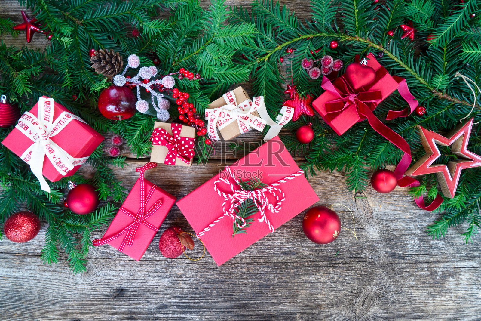 圣诞节送礼照片摄影图片