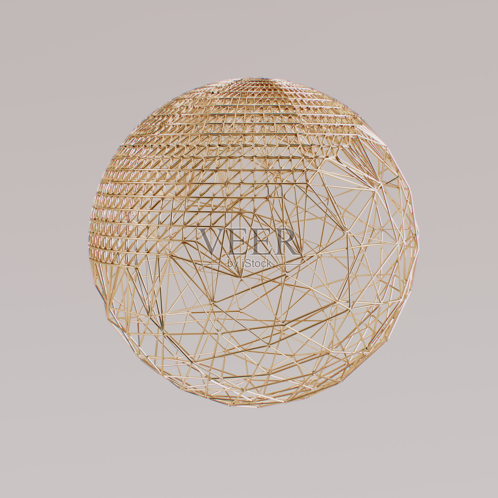 金色线框地球3D渲染,带有精细金色线条网格的球体,抽象设计元素照片摄影图片