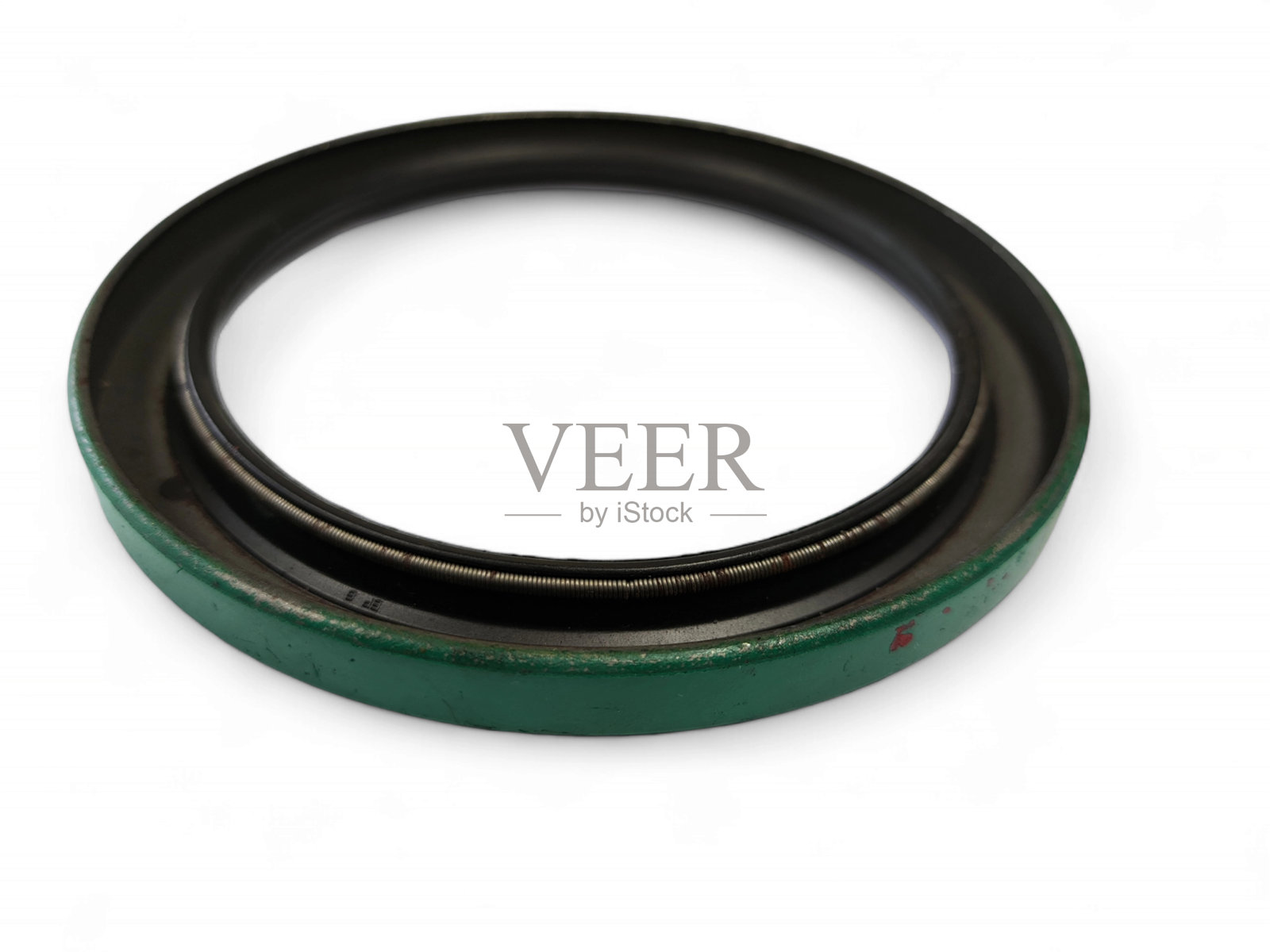 带有深绿色外壳的橡胶唇形油封照片摄影图片