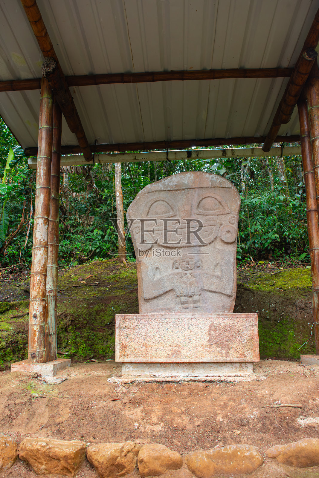 圣奥古斯丁前哥伦布时期石雕照片摄影图片