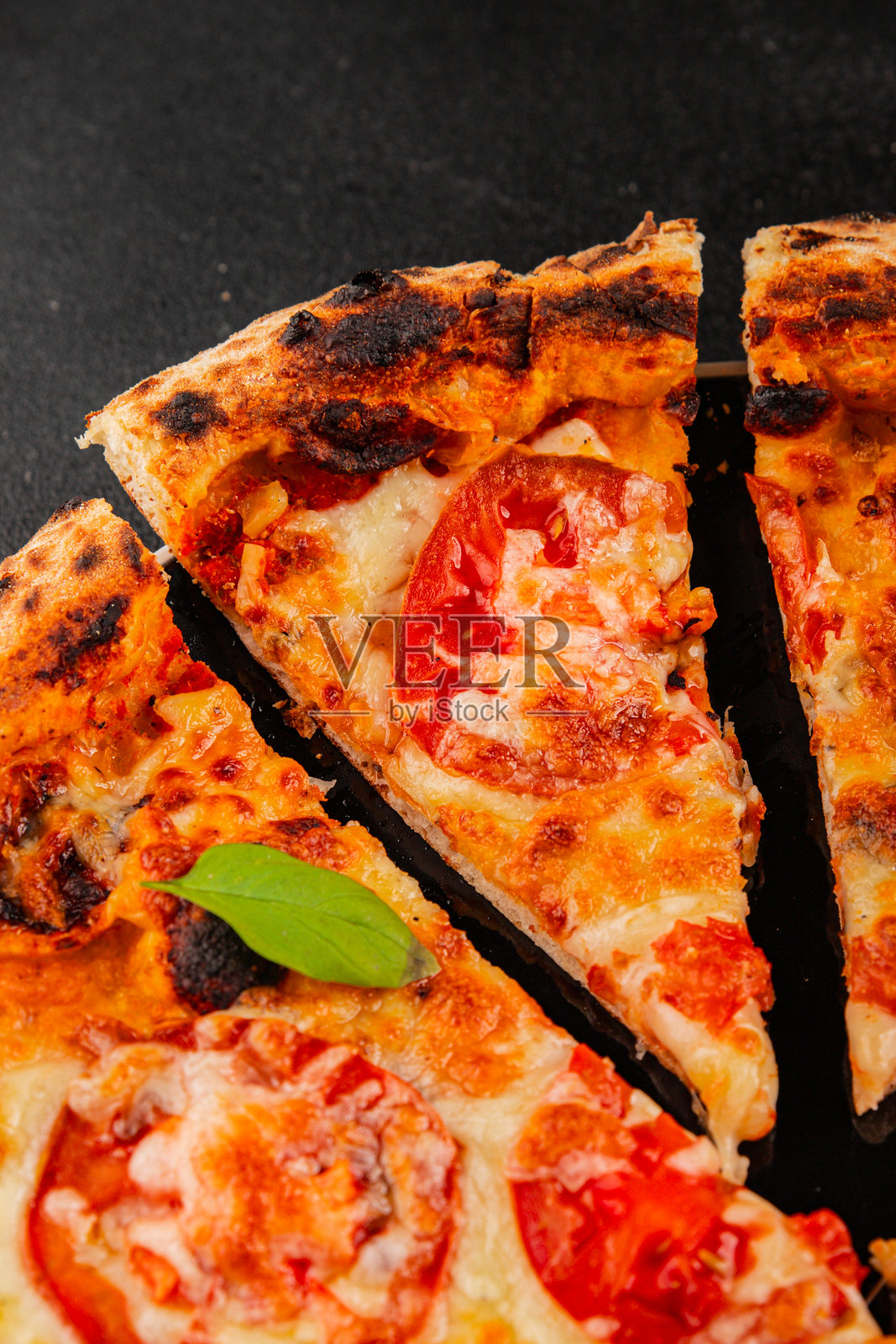 披萨番茄玛格丽特快餐天然产品美味小吃新鲜美味美食背景在桌子上质朴的俯视复制空间照片摄影图片