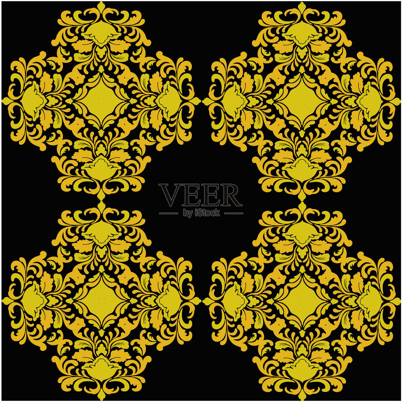 黑色和白色背景,带有金色装饰插画图片素材