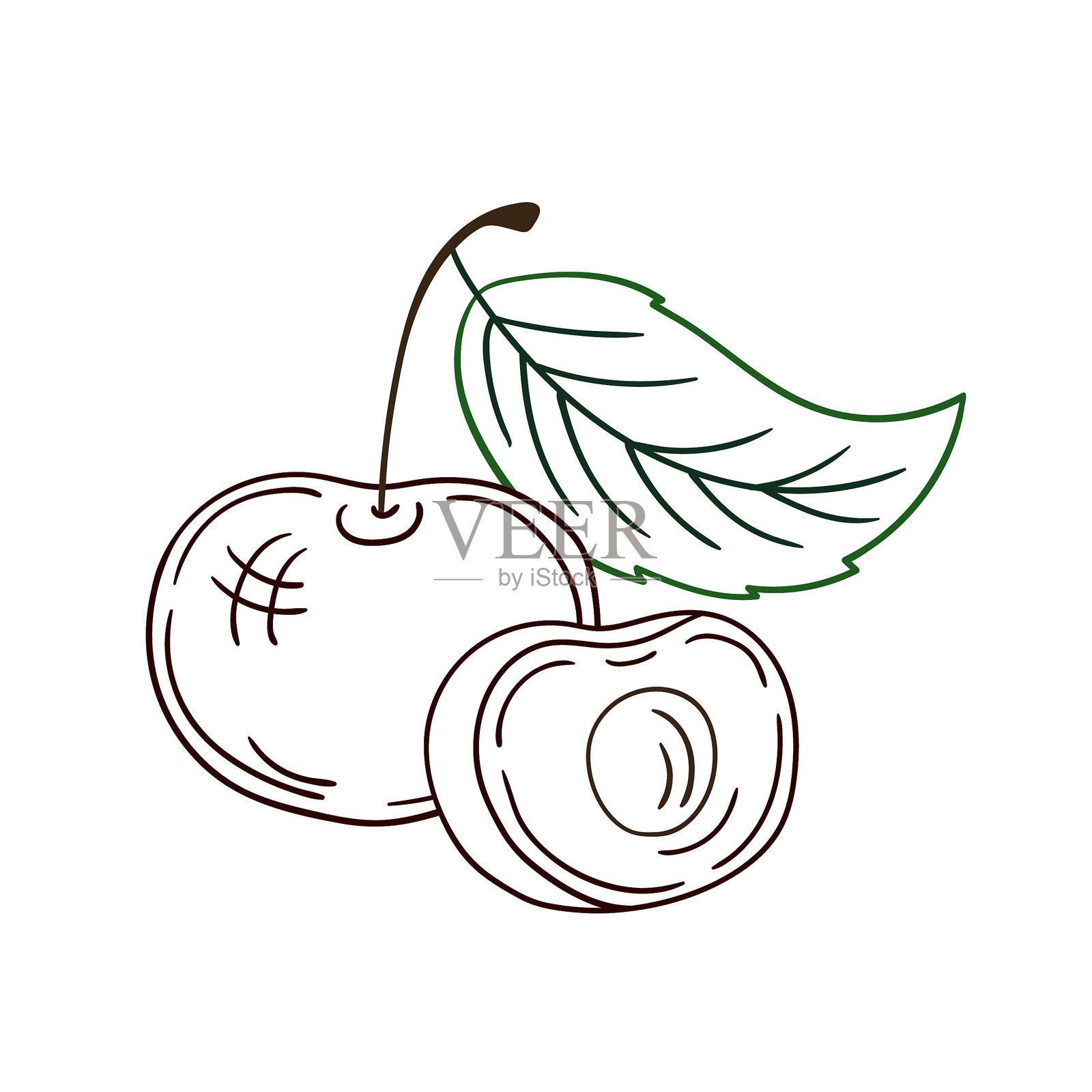 手绘风格插画。图标、标志、贴纸、徽章、标志插画图片素材