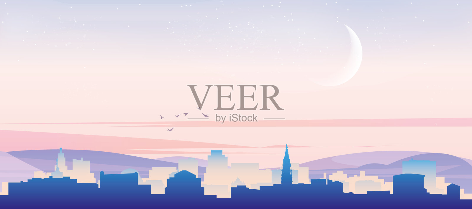 比利时布鲁塞尔的通用城市天际线全景海报插画图片素材