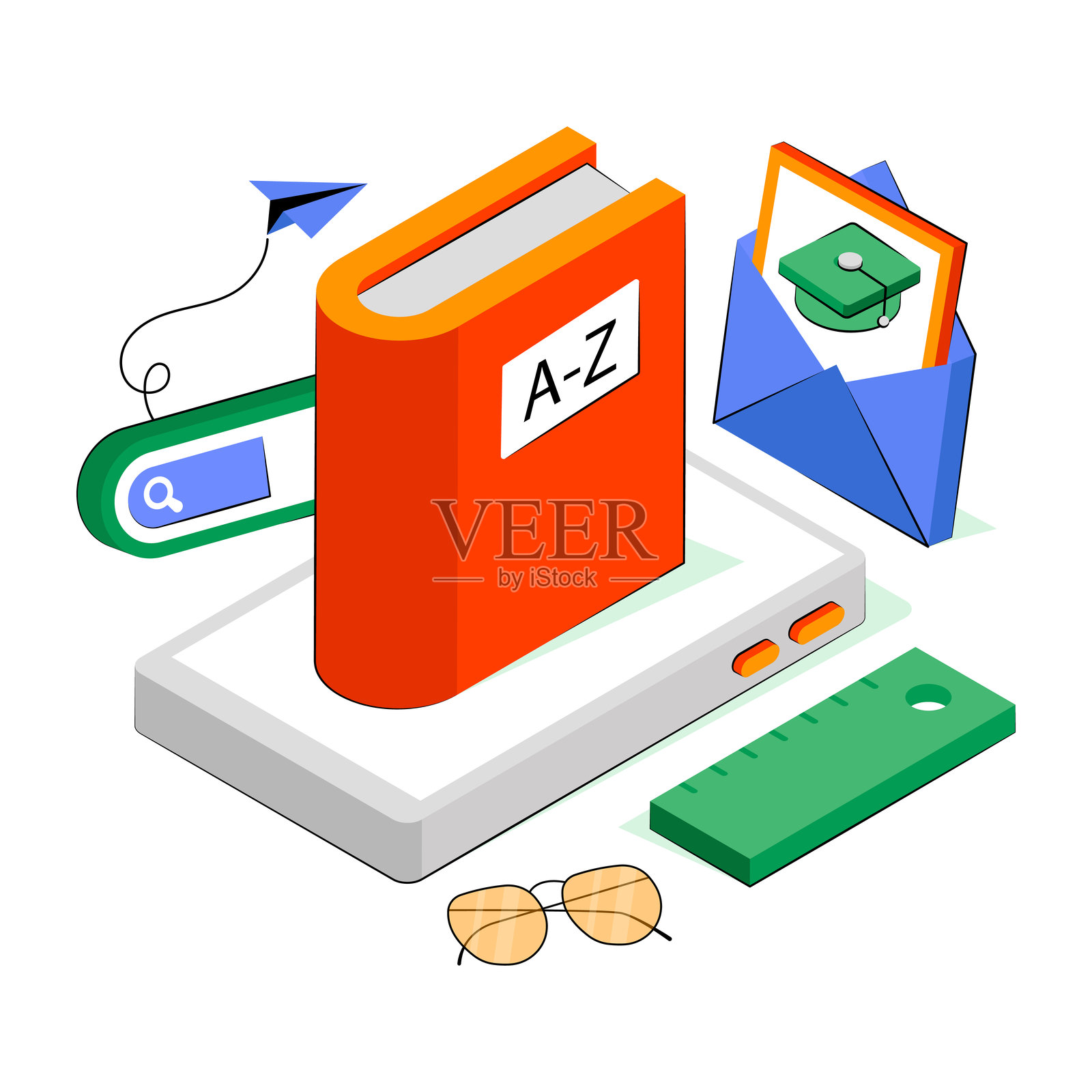 在线词典的时尚设计插画插画图片素材