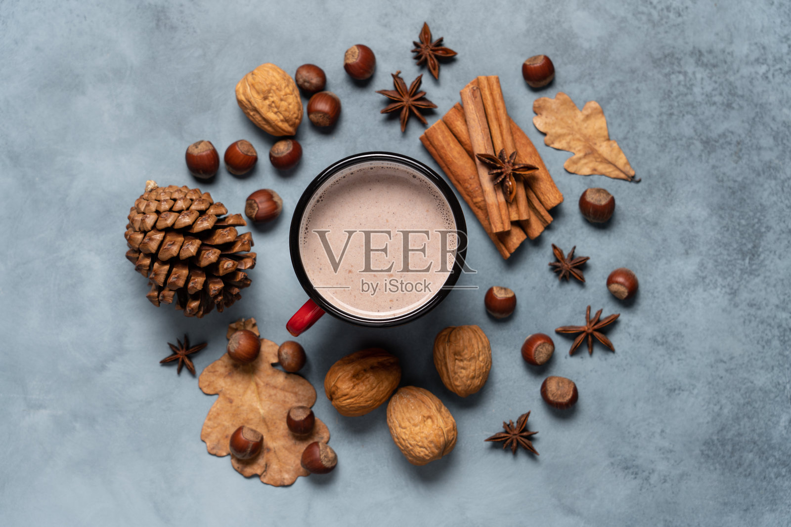 舒适的季节性平面图,带有复制空间照片摄影图片