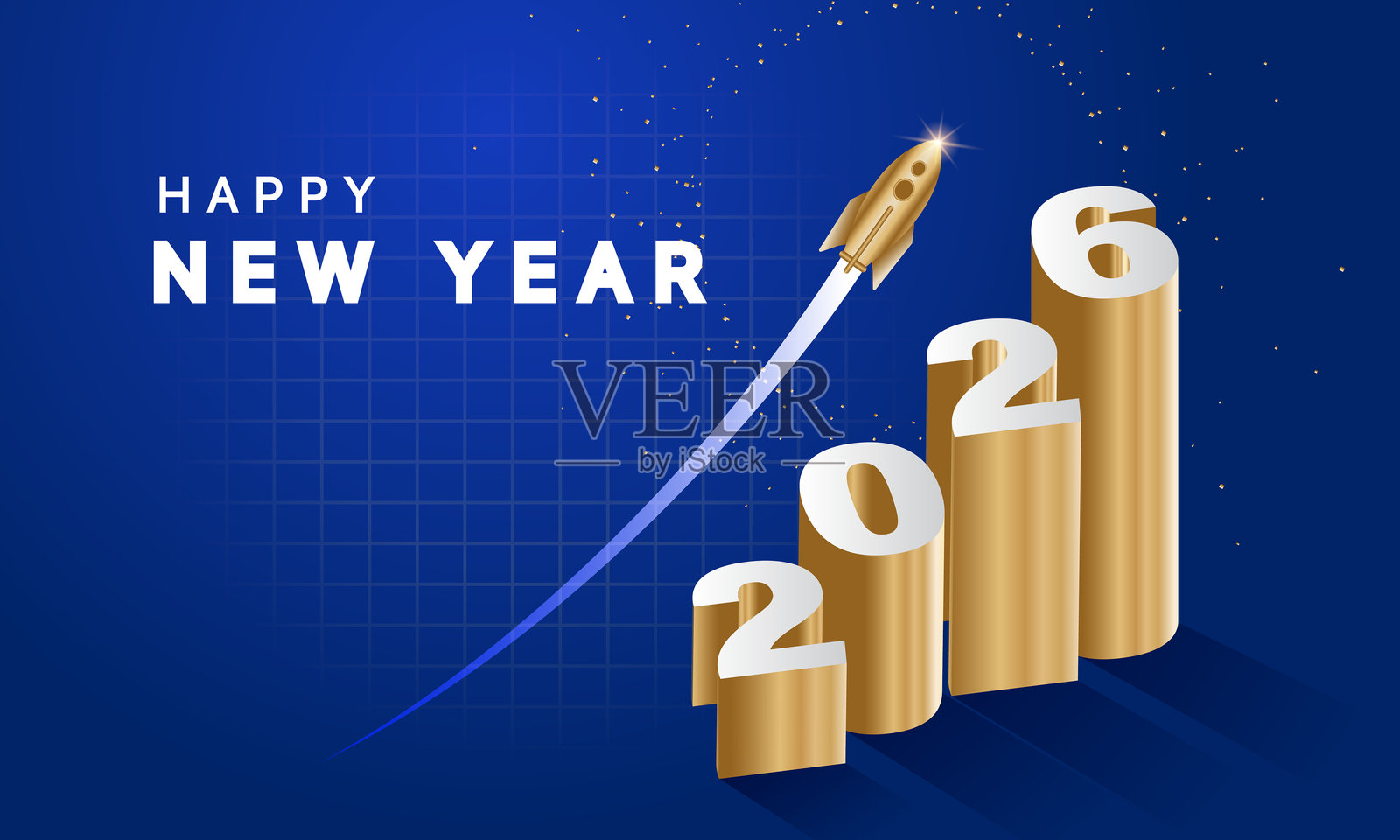 2026新年快乐背景设计。贺卡、横幅、海报。矢量图。插画图片素材