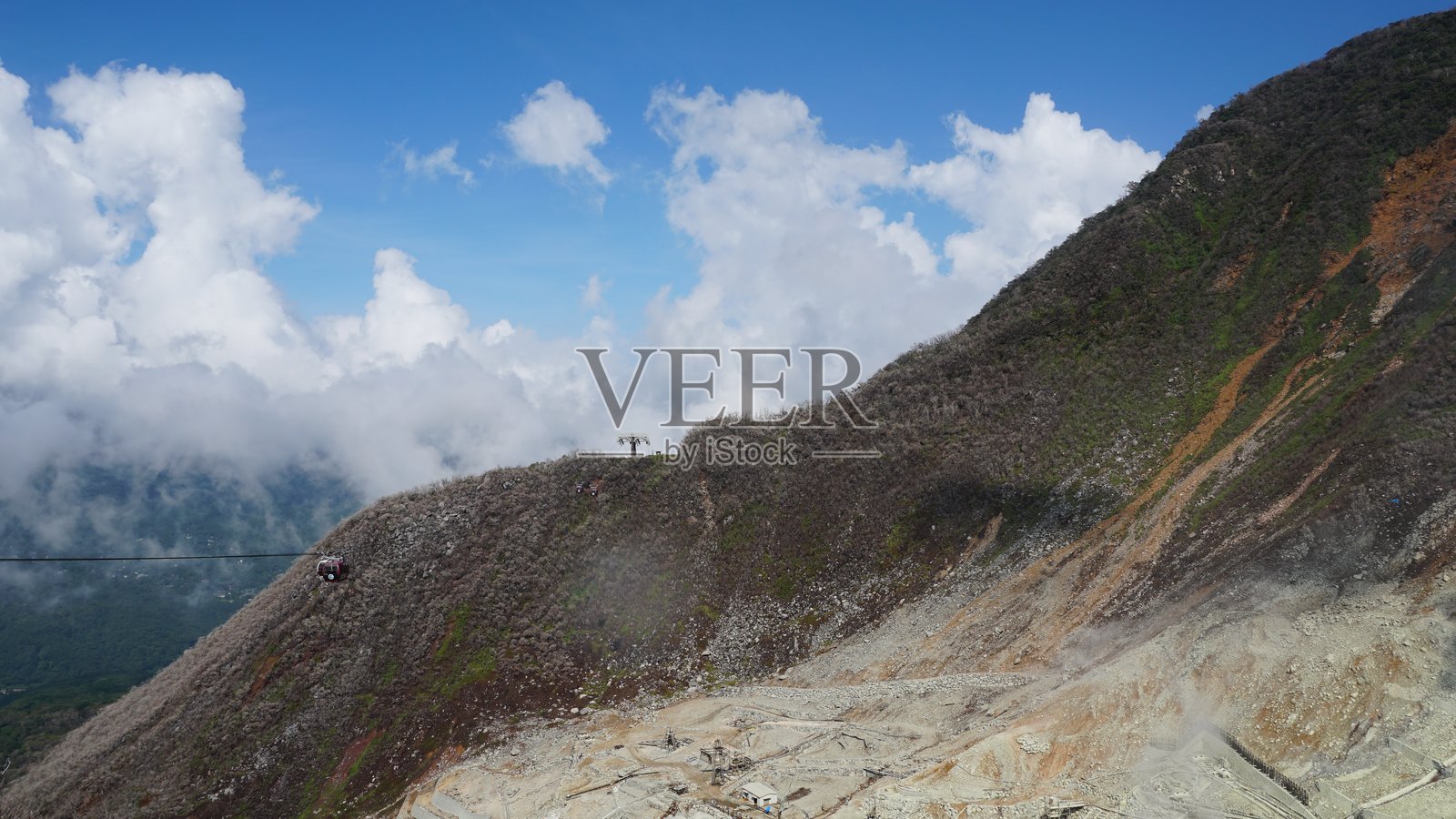 日本箱根山地热温泉区大涌谷照片摄影图片