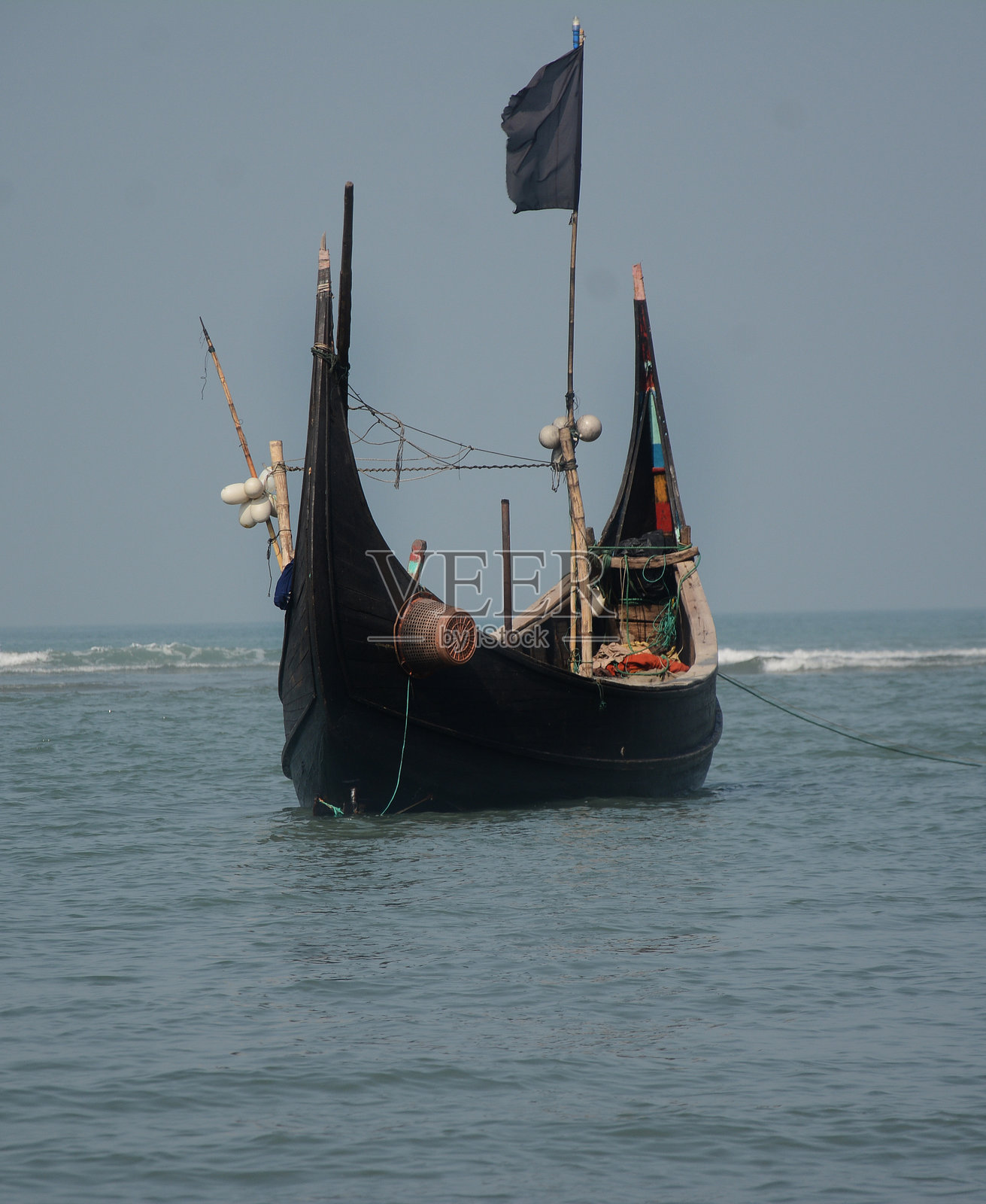 考克斯巴扎的风格化且经典的漂亮渔船照片摄影图片