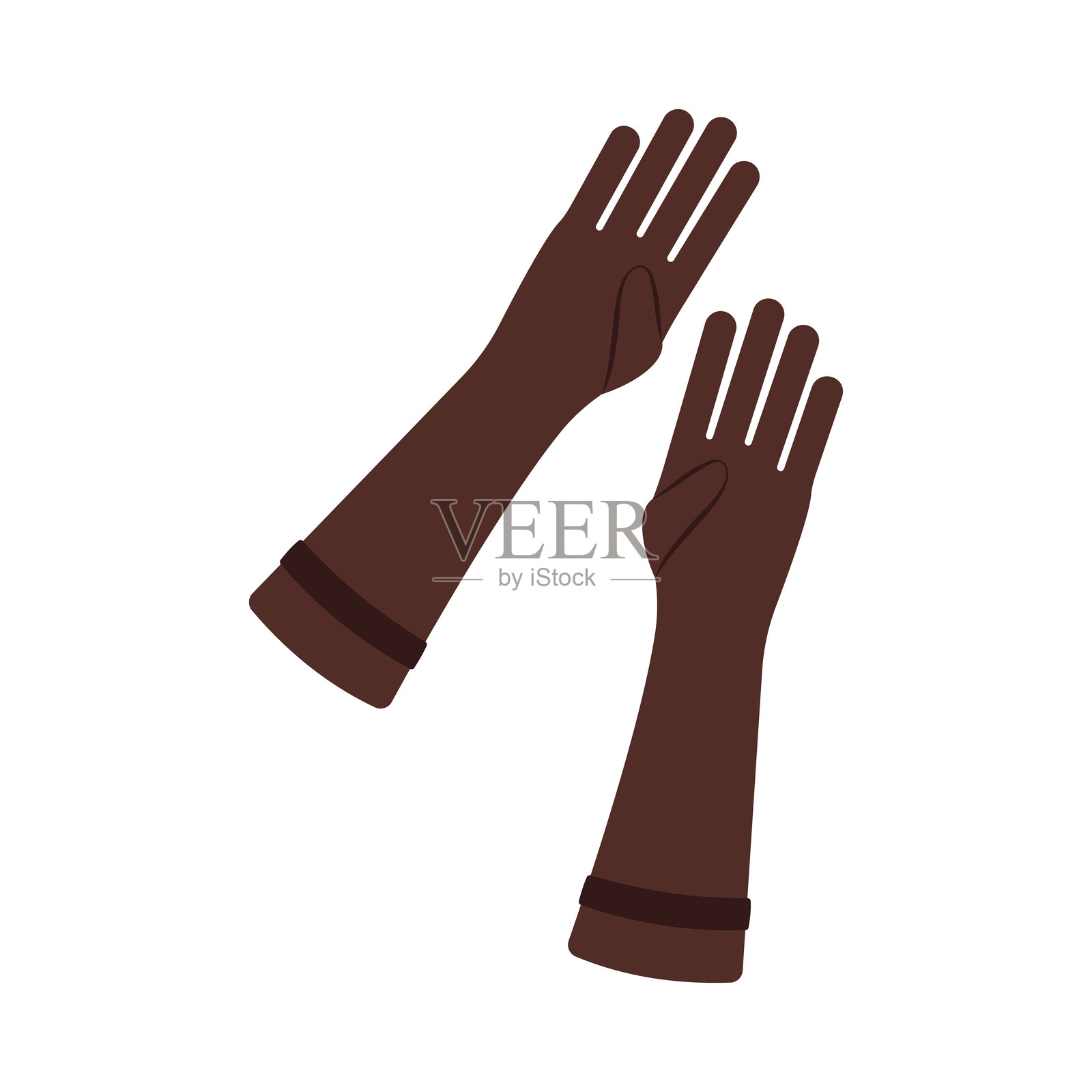 舒适的冬季服装,包括帽子、围巾和手套,采用温暖的季节性色彩插画图片素材