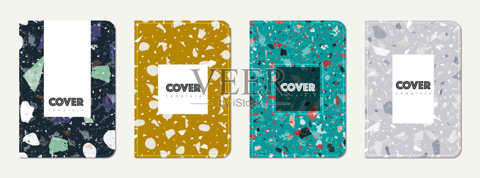 笔记本封面设计。水磨石抽象插画图片素材