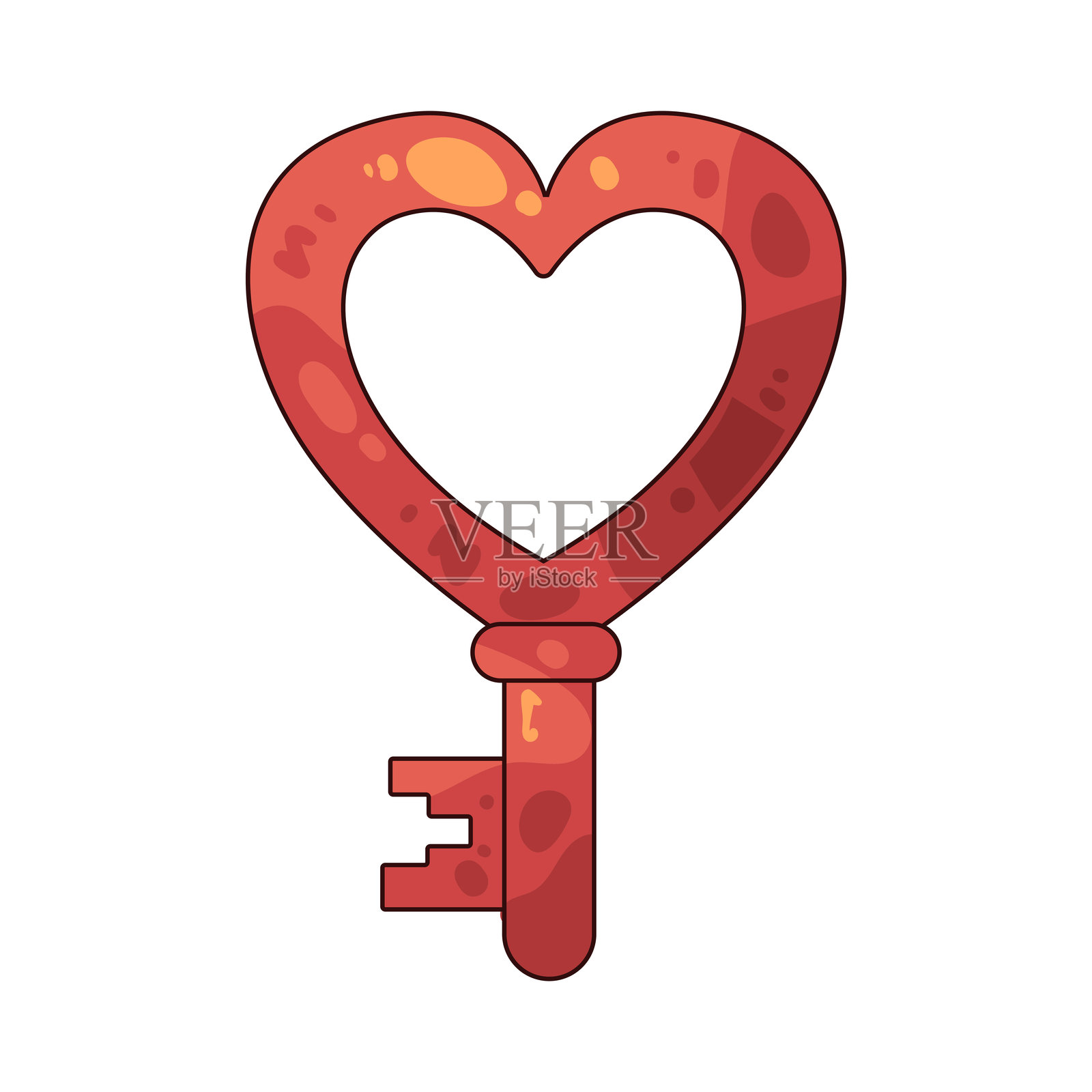 心形钥匙插画图片素材