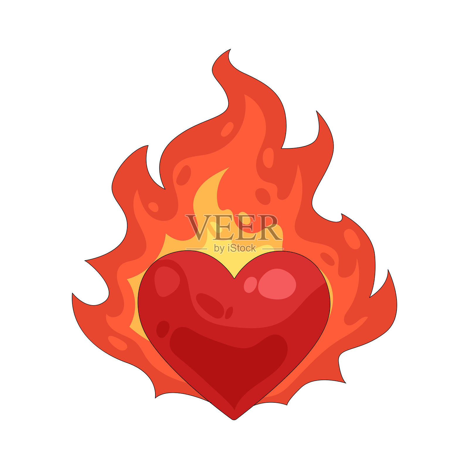 心火插画图片素材