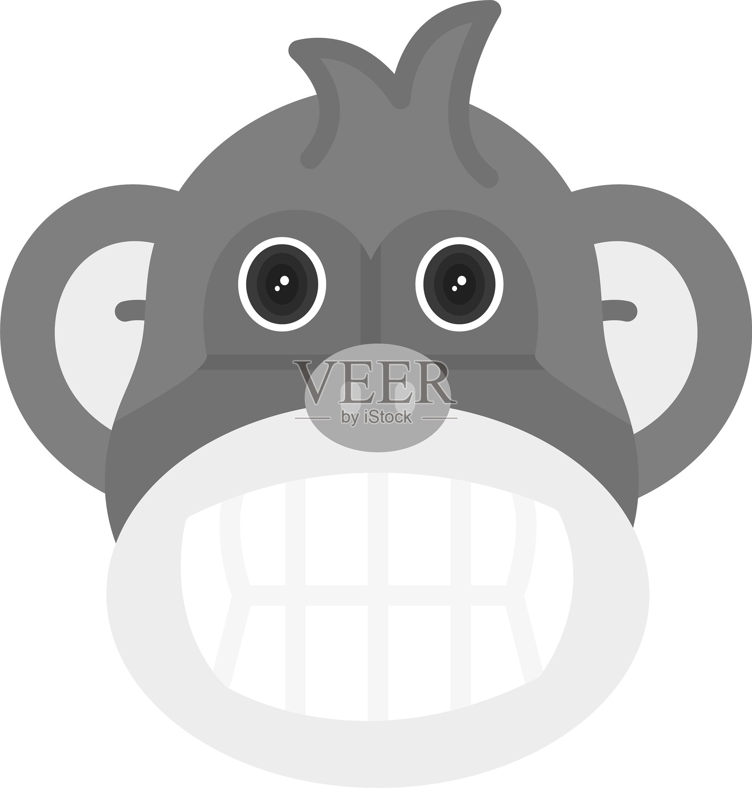 露出牙齿的猿猴新图标设计创意插画图片素材