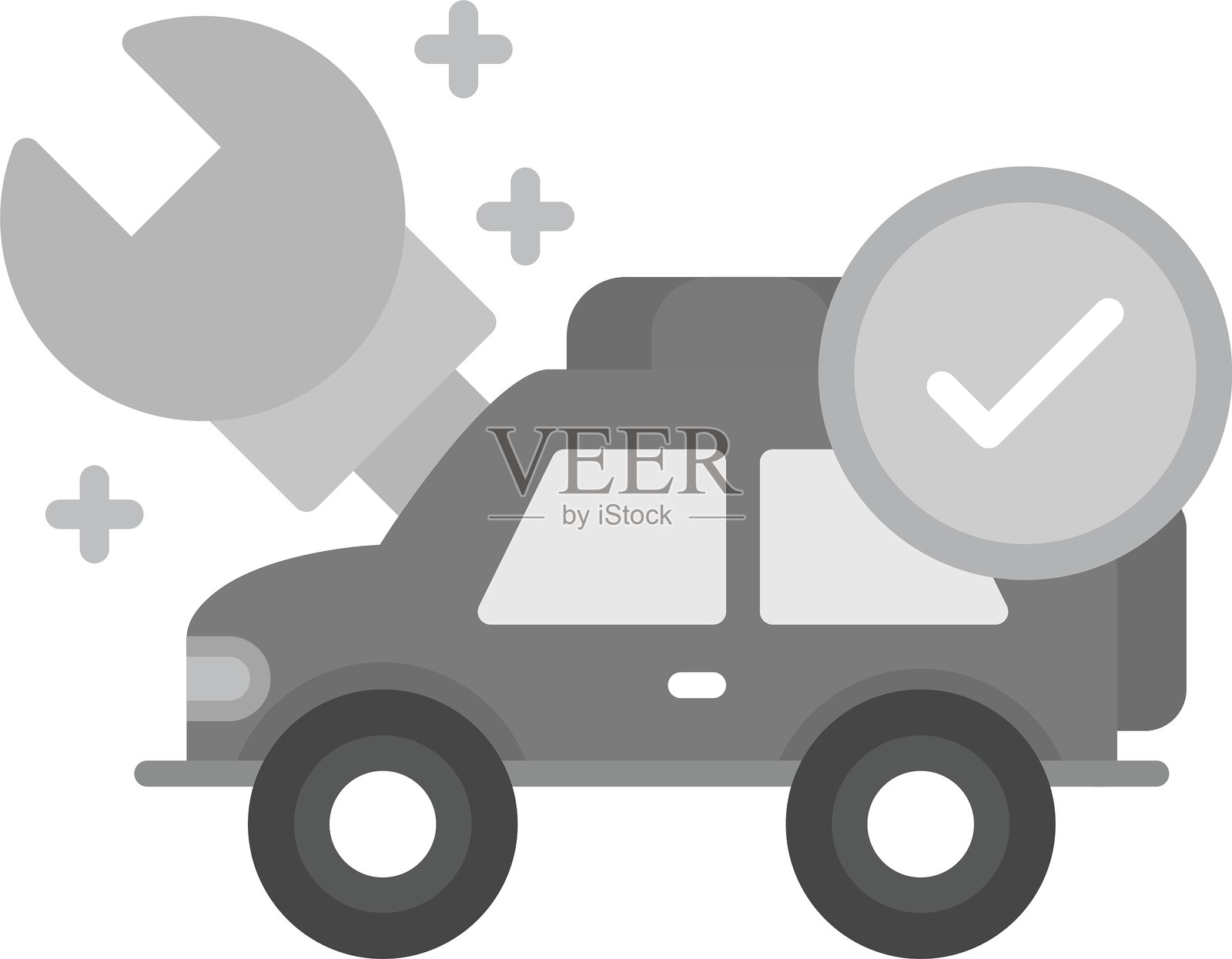 汽车维修新图标创意设计插画图片素材