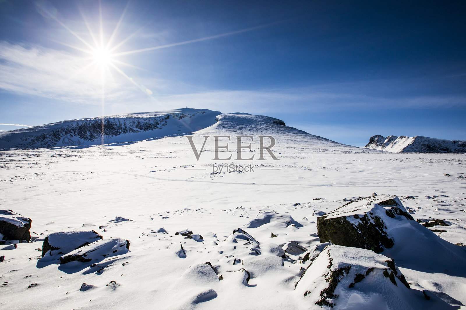 挪威多夫雷菲尔国家公园的冬季景观照片摄影图片