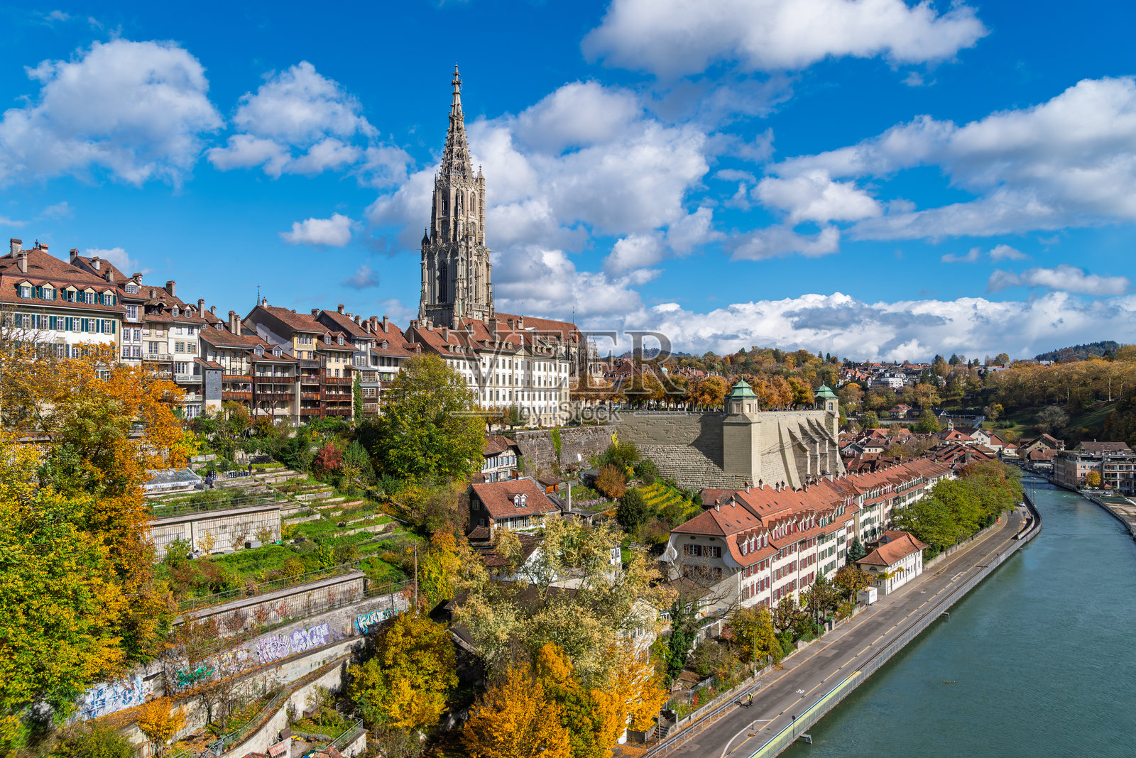 瑞士首都伯尔尼市中心照片摄影图片