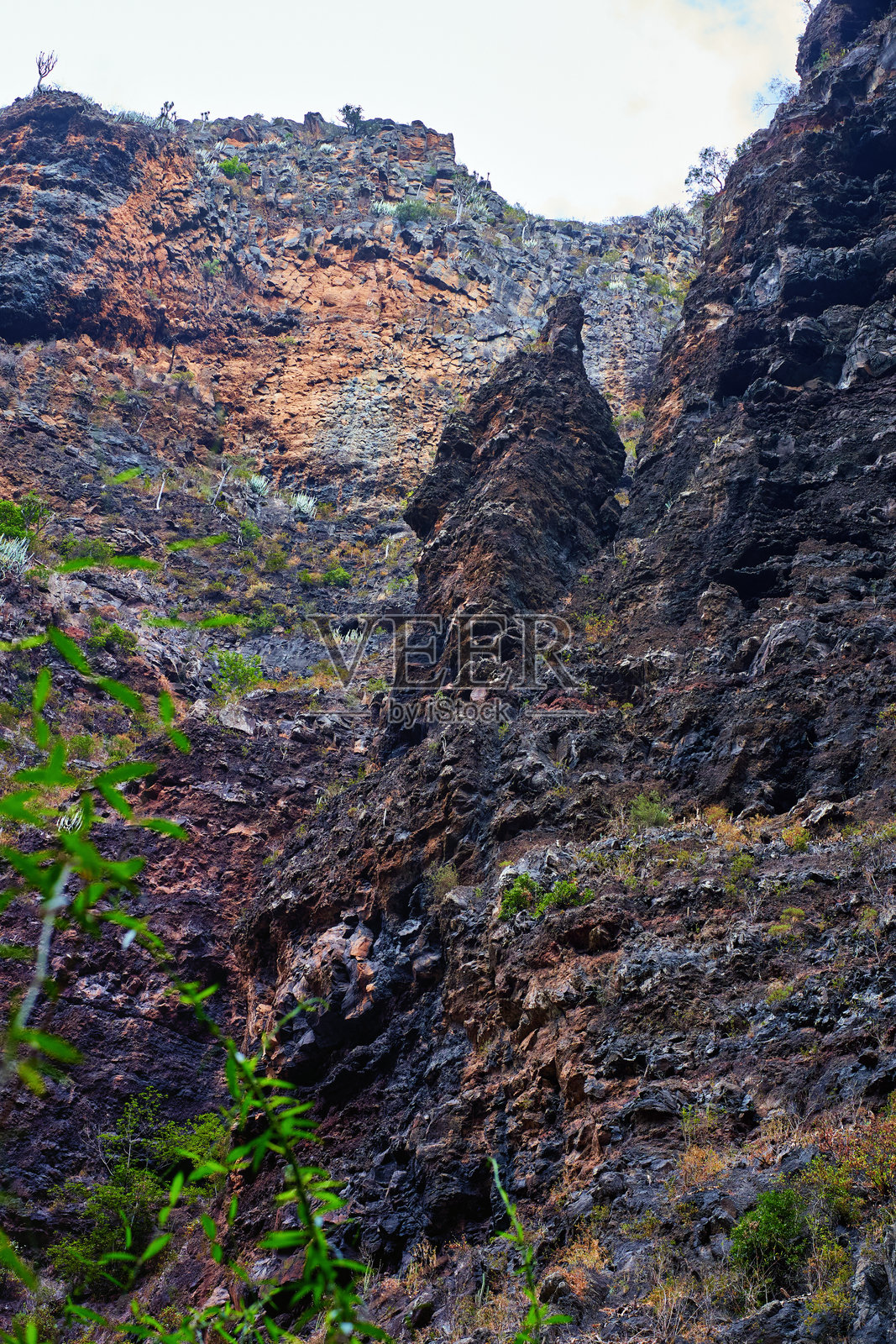 分层的火山岩地貌照片摄影图片