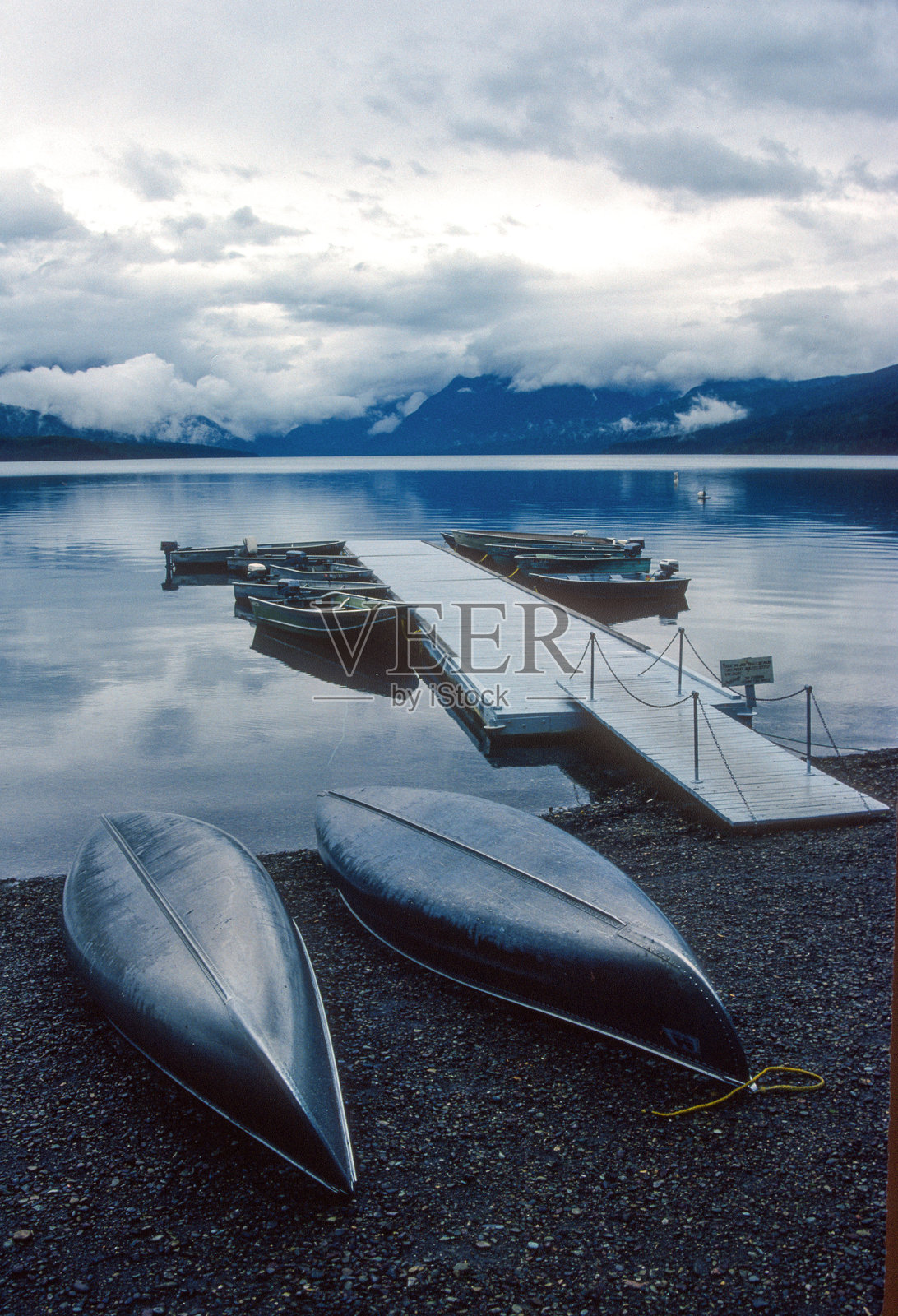 冰川国家公园 - 麦克唐纳湖船码头 - 1989照片摄影图片