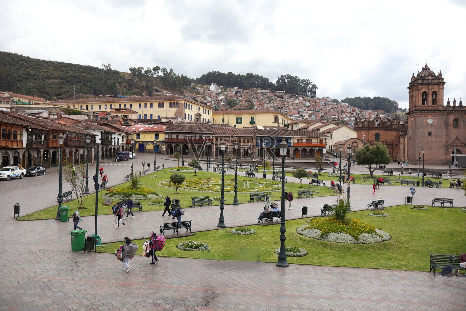 库斯科主广场的建筑照片摄影图片