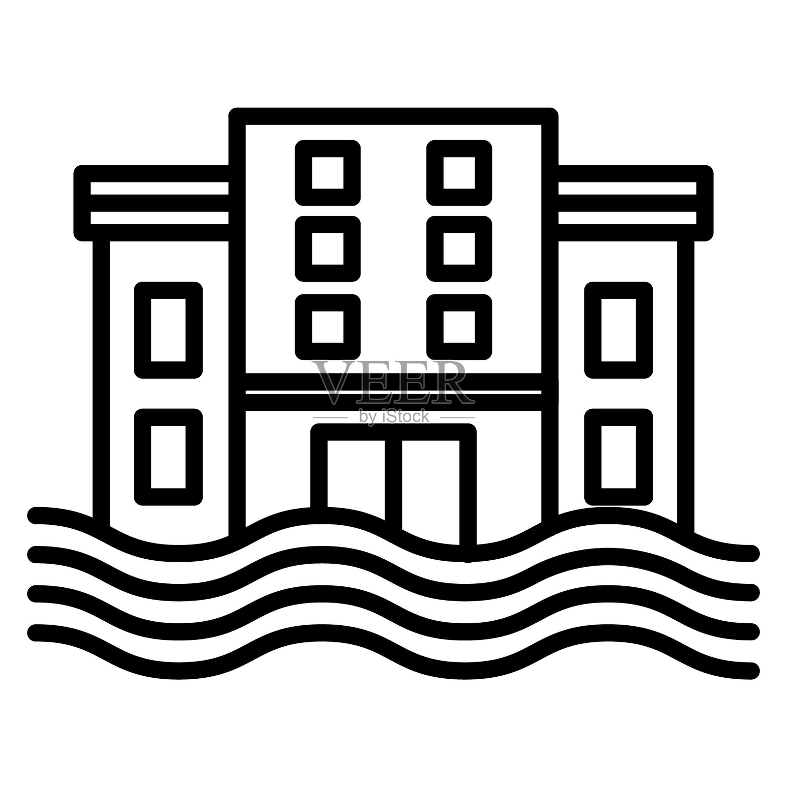 洪水矢量图标插画图片素材