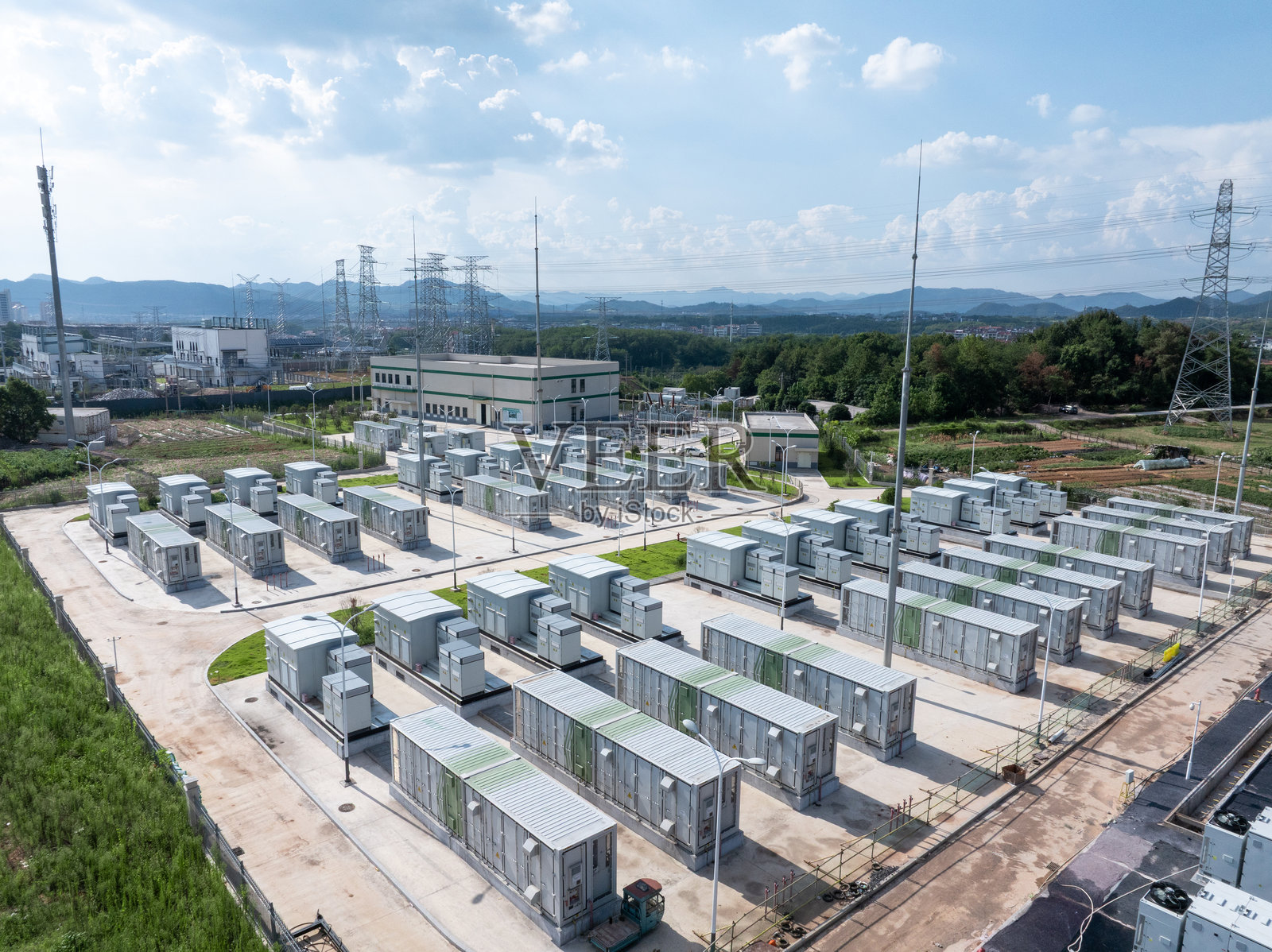 能源存储电站的鸟瞰图照片摄影图片