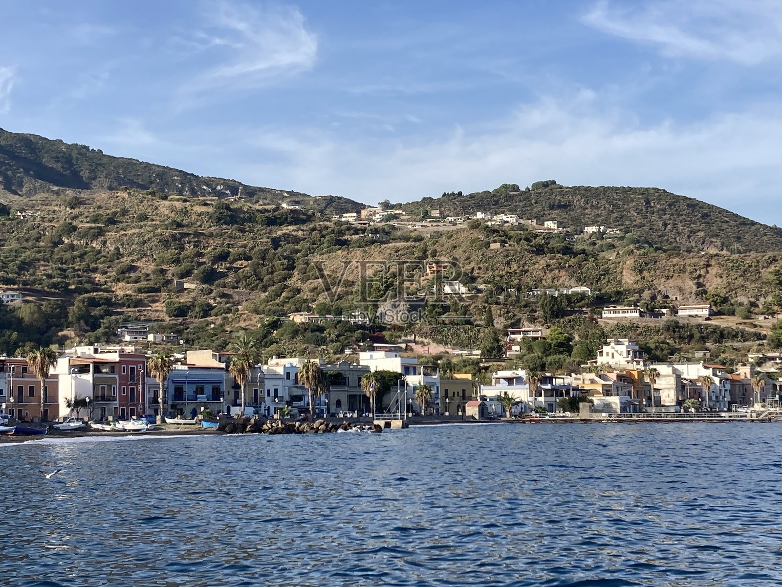 意大利西部海岸线的全景风光照片摄影图片