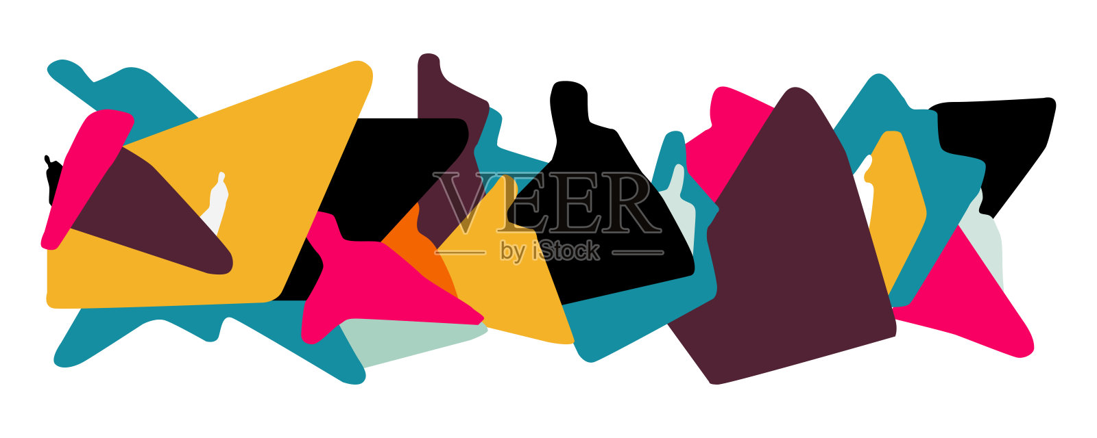 一群人的抽象剪影矢量图插画图片素材