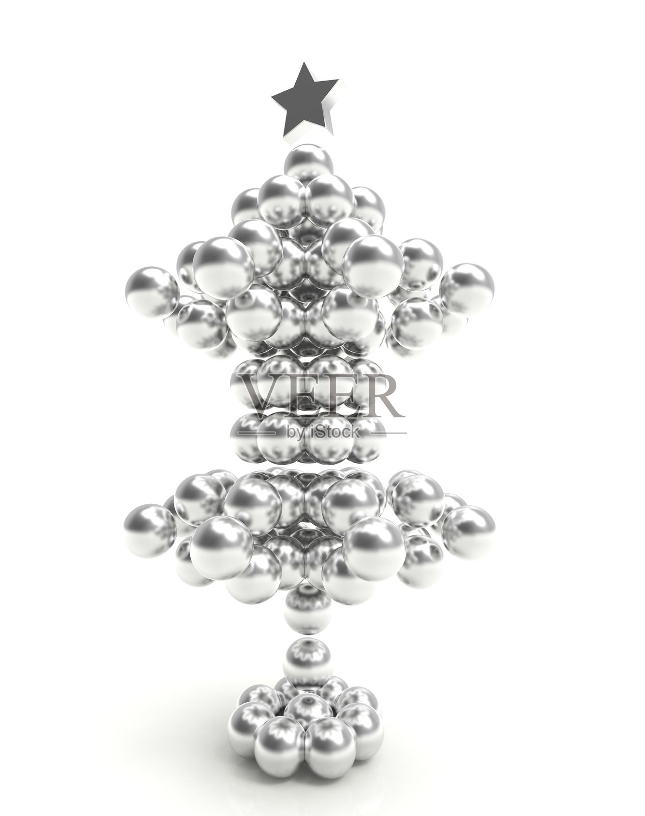 白色背景上的圣诞树。3D渲染。照片摄影图片