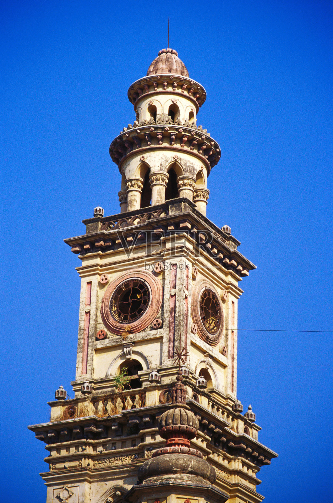 古吉拉特邦,印度,朱纳加德,城镇钟楼照片摄影图片