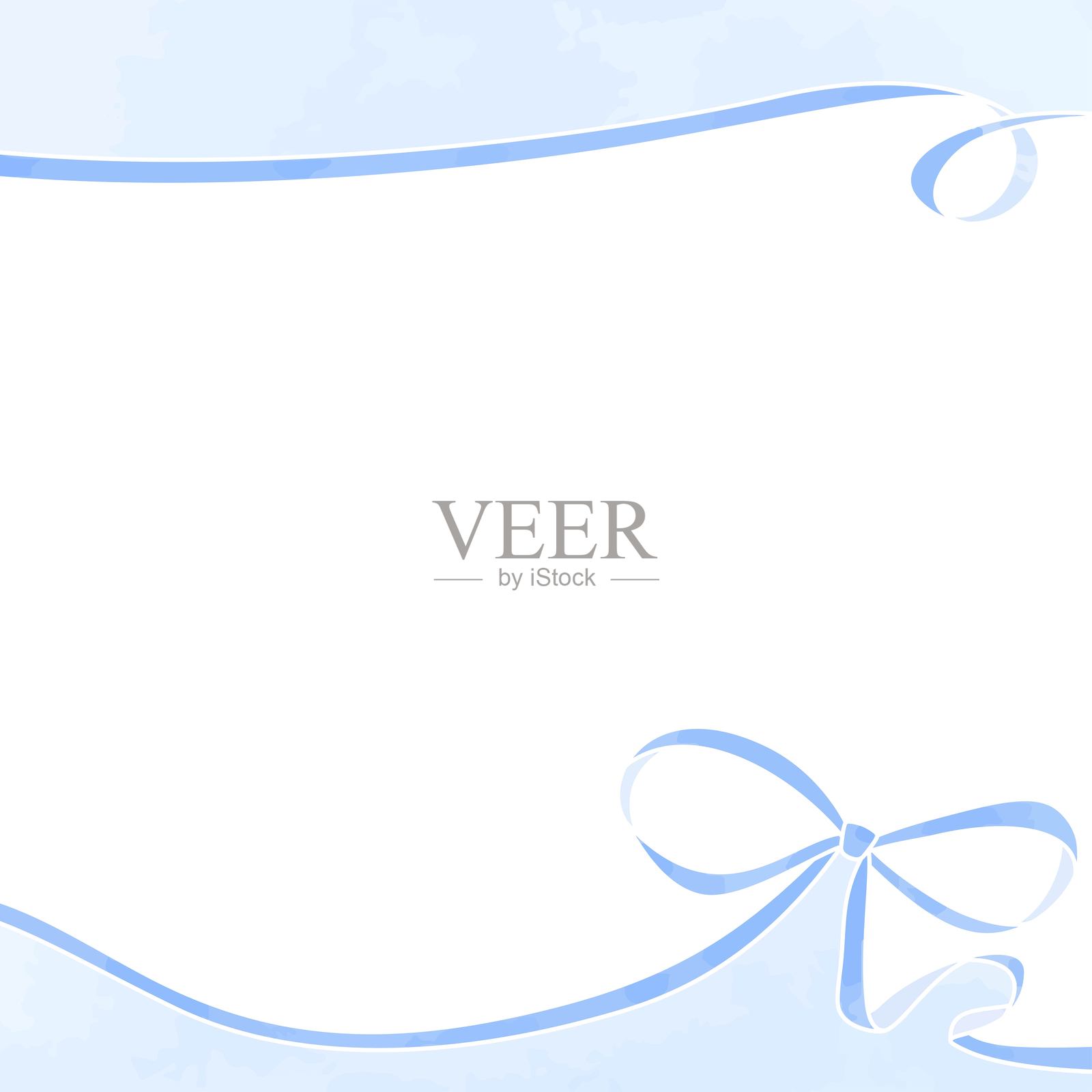 丝带装饰边框,背景,水彩风格,方形尺寸插画图片素材