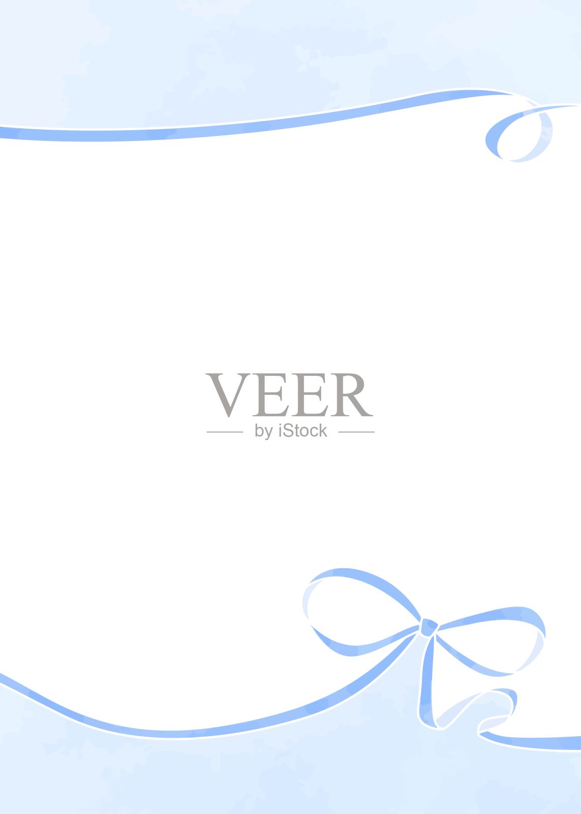 丝带装饰画框,背景,水彩风格,竖版插画图片素材