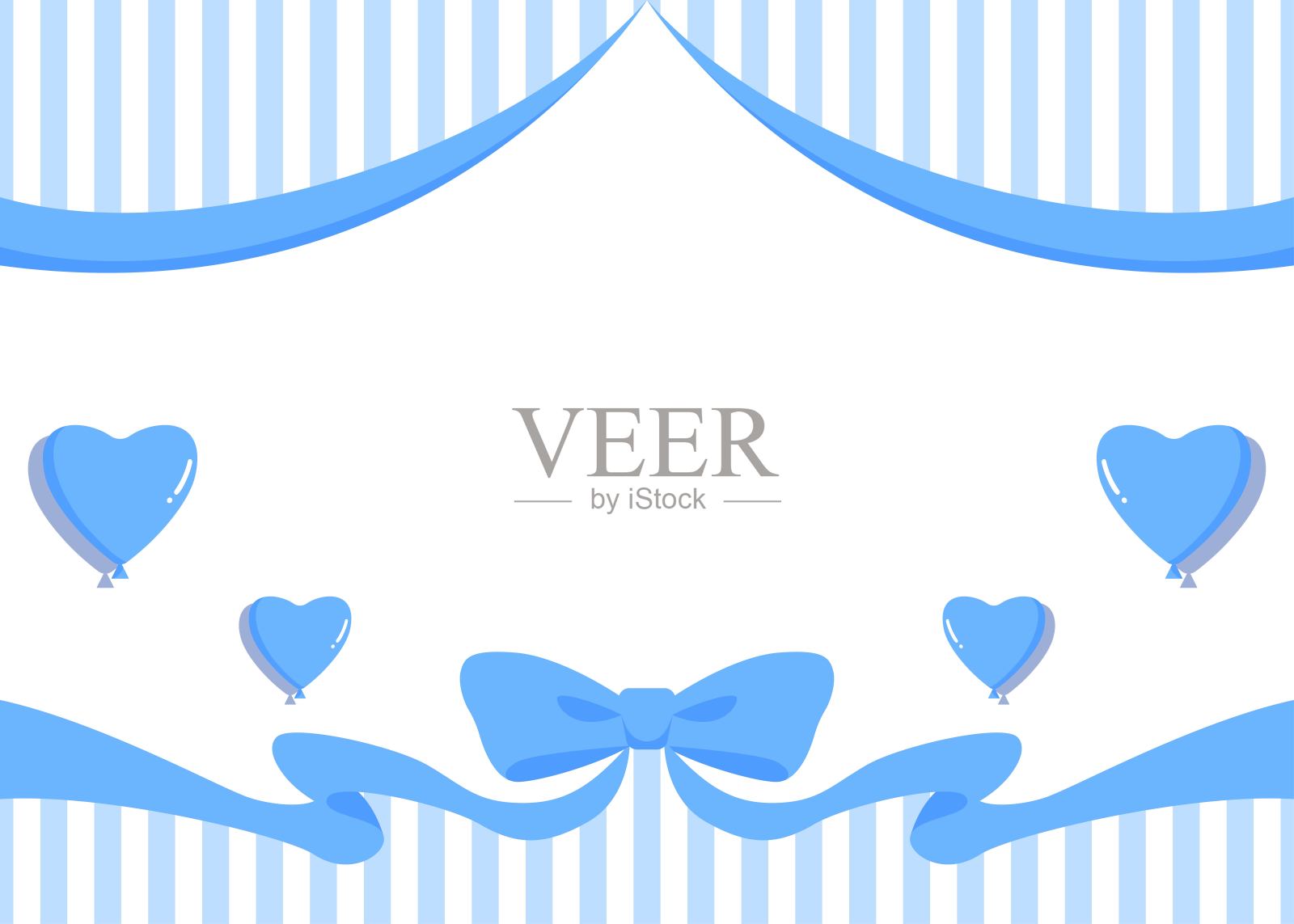 丝带装饰相框,心形装饰,背景插画图片素材