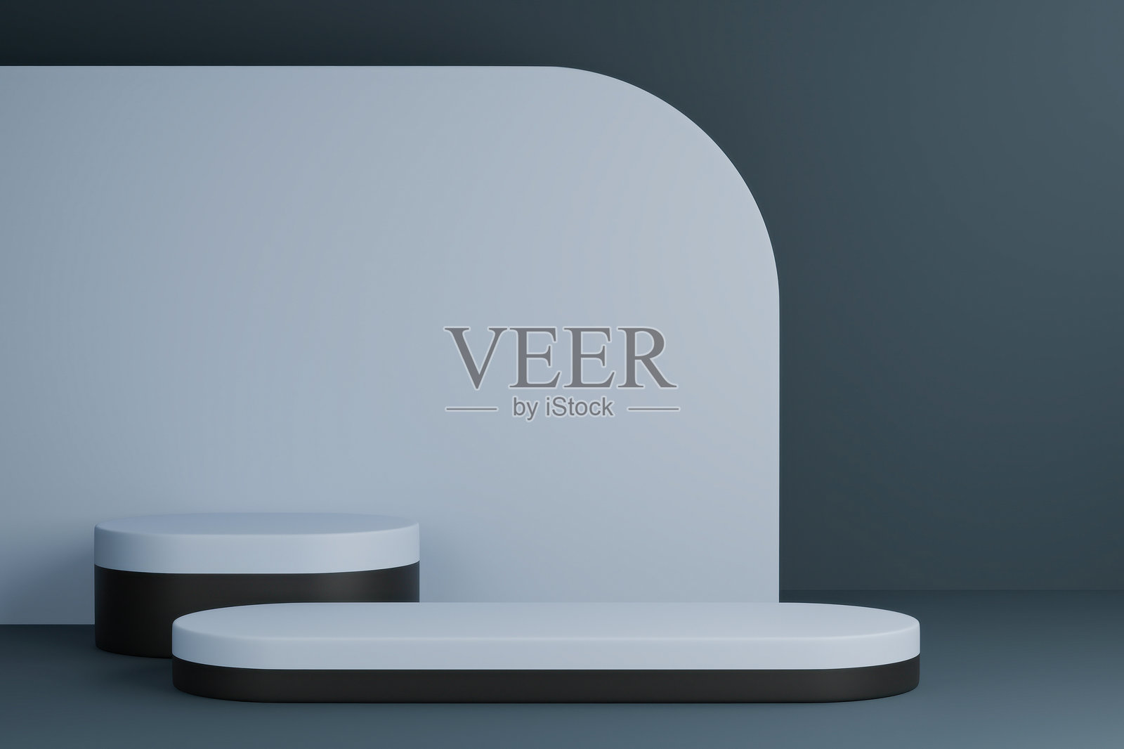 黑色的背景衬托着白色的讲台照片摄影图片