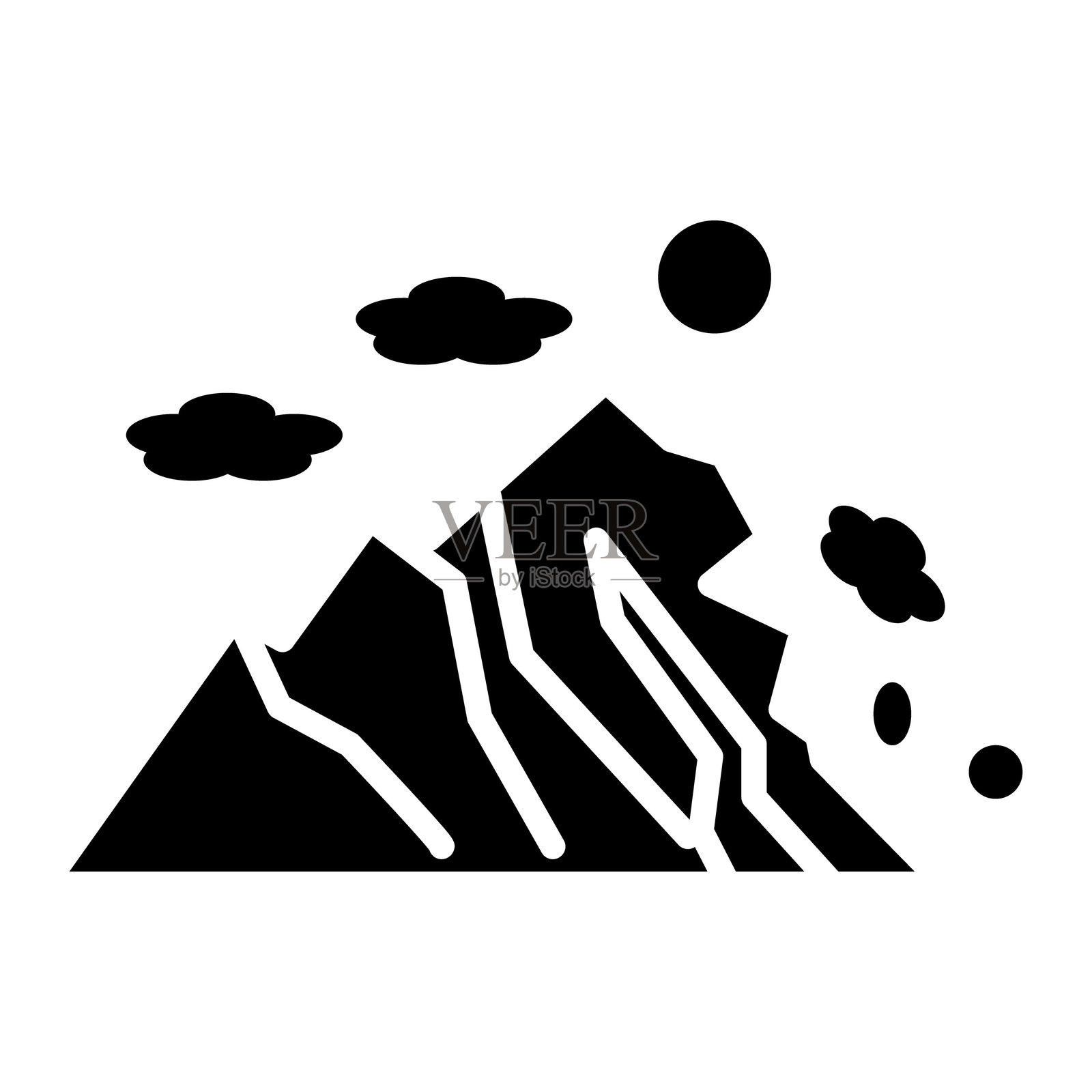 岩石滑动矢量图标插画图片素材