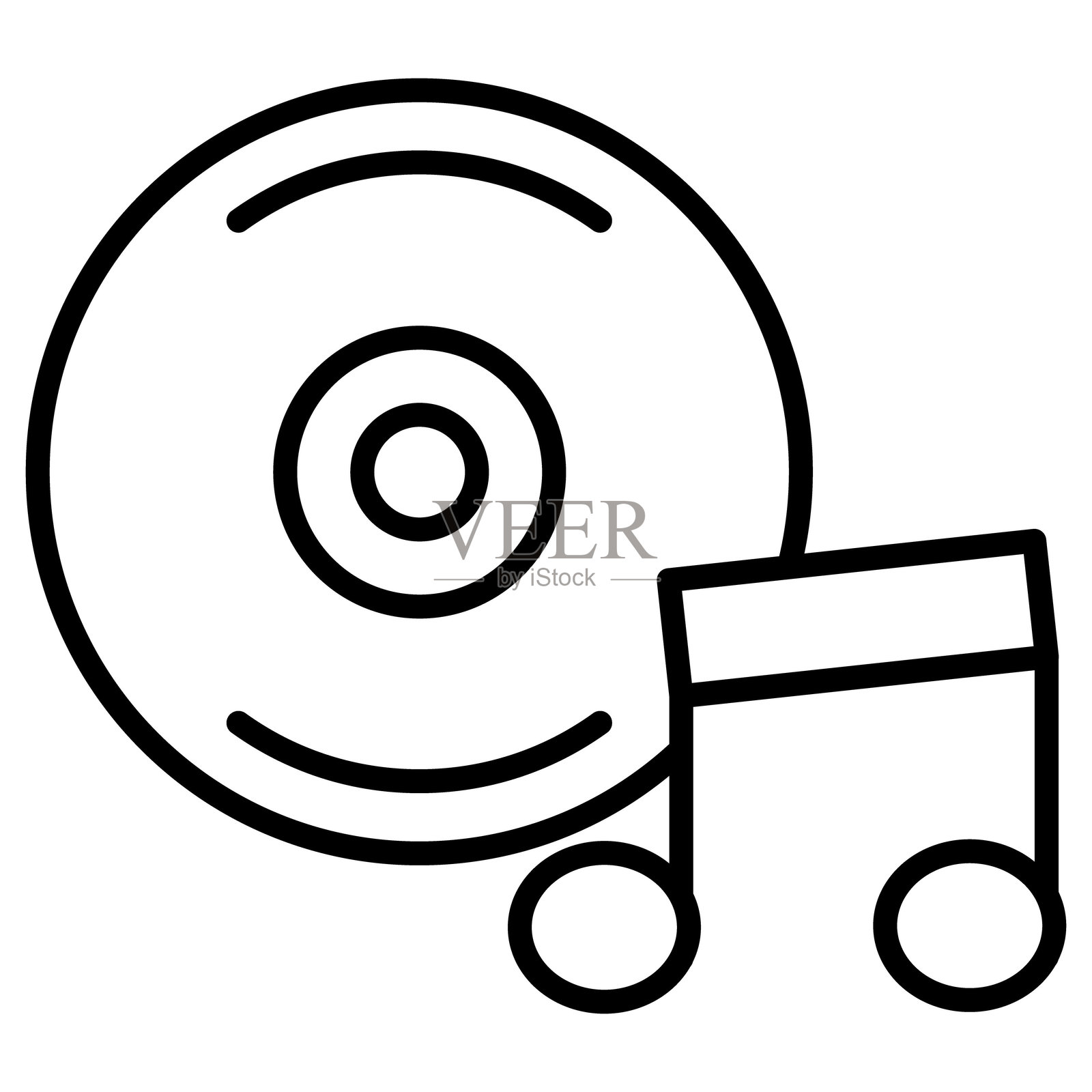 黑胶唱片矢量图标插画图片素材