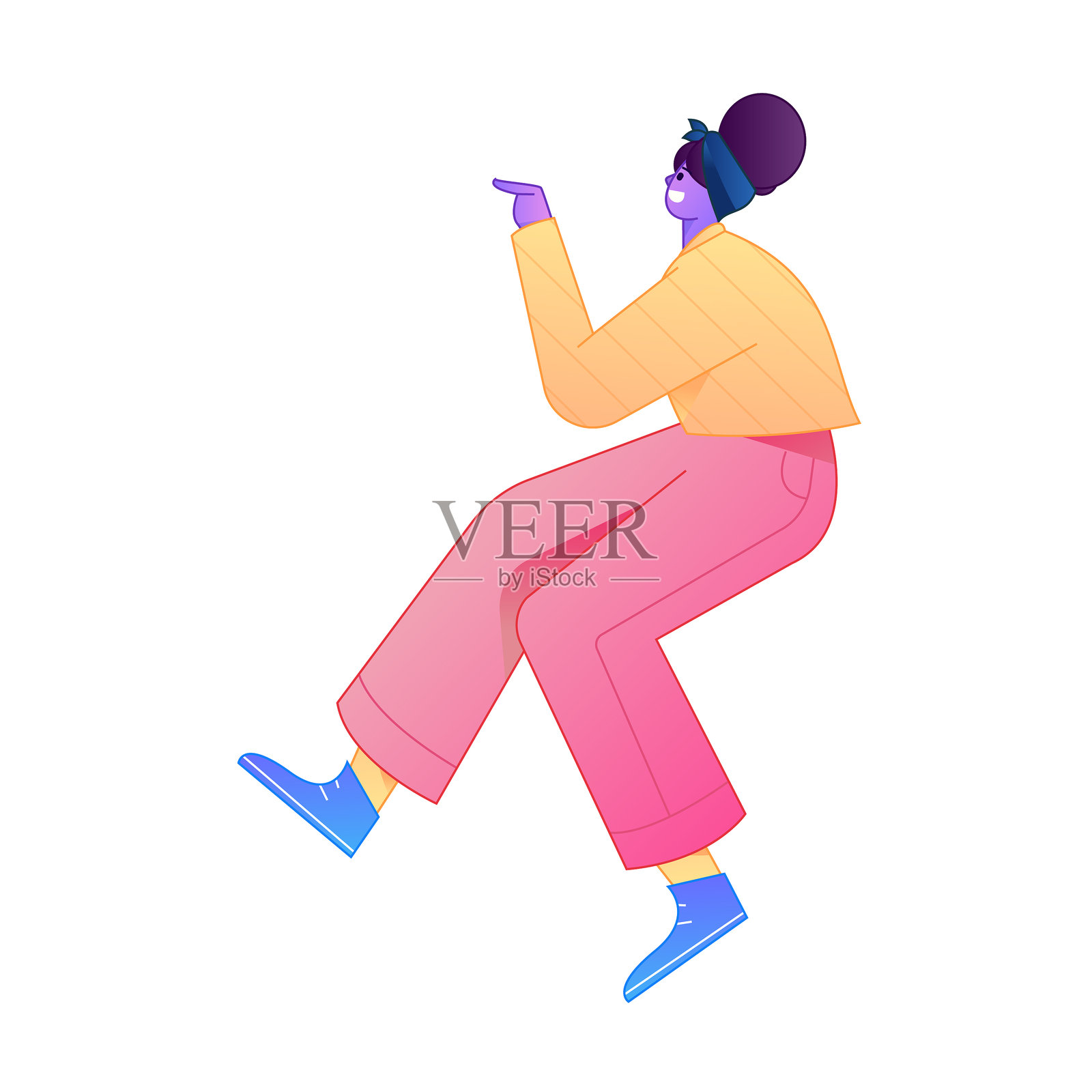 人物坐姿,网络矢量渐变插画插画图片素材