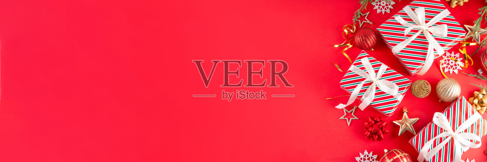 鲜红的圣诞新年背景照片摄影图片