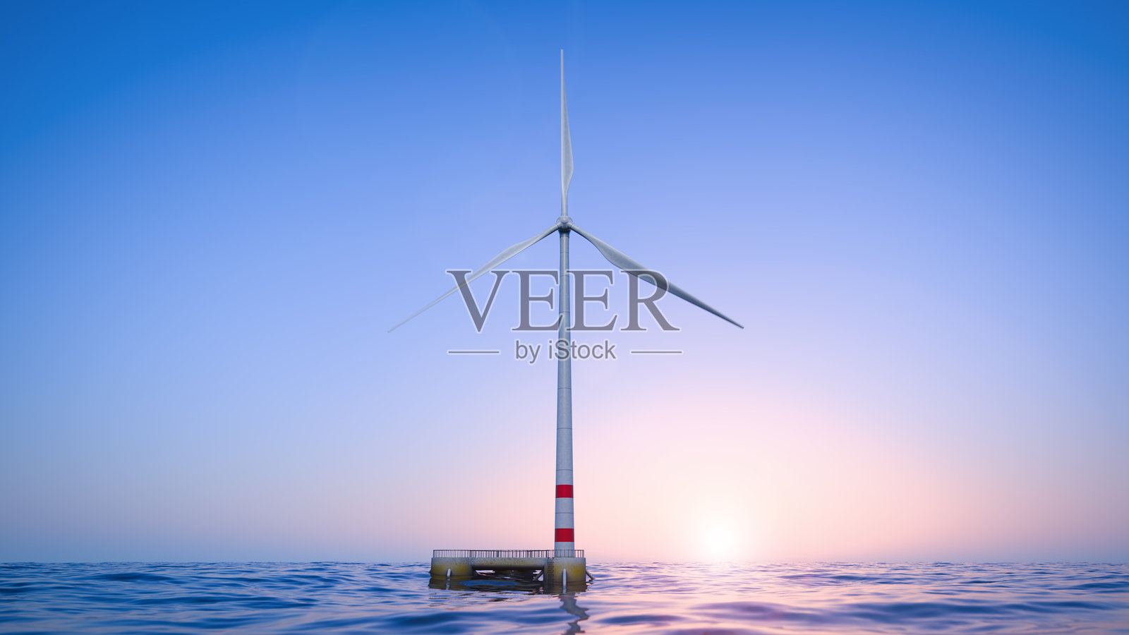 清洁发电。绿色能源。可再生能源。风力发电厂。利用风力发电。保护环境。旋转的风力涡轮机。三维渲染照片摄影图片