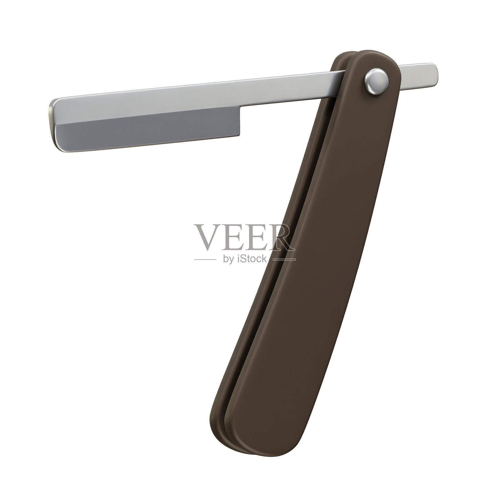 剃刀片理发师图标 3D渲染元素照片摄影图片