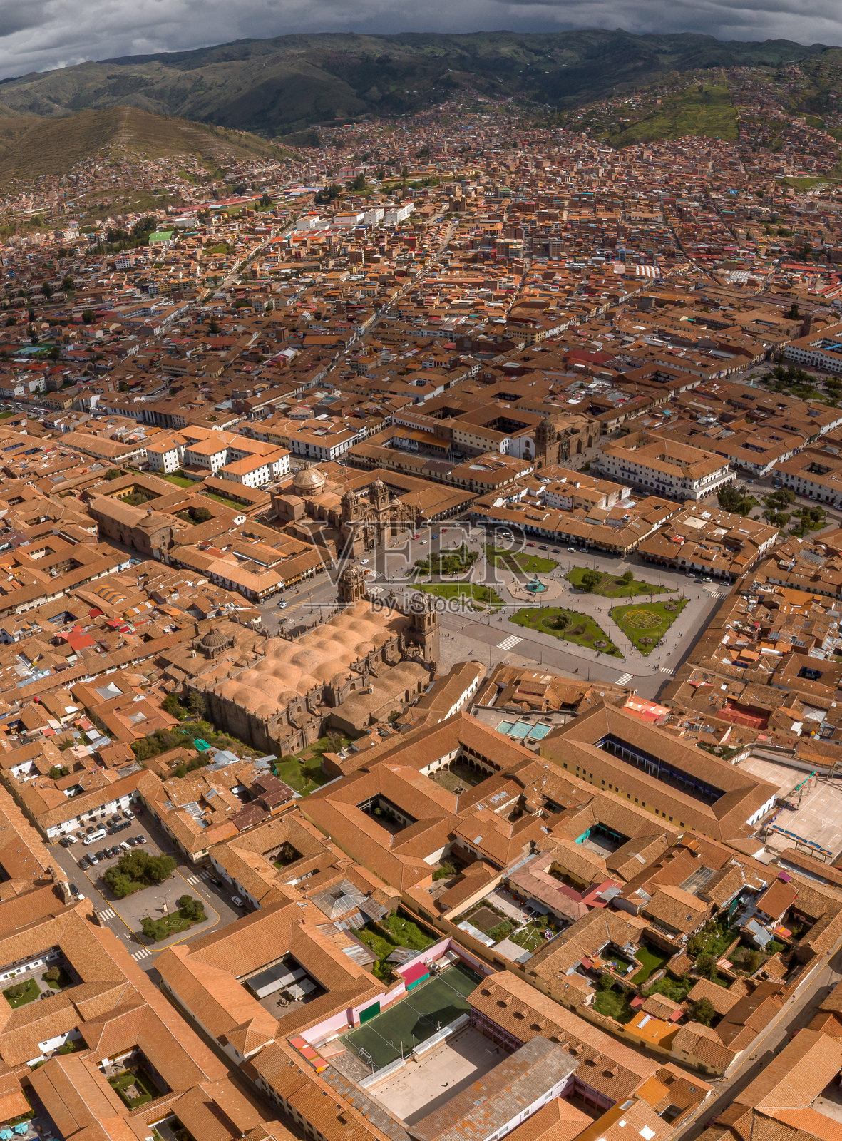 秘鲁库斯科的鸟瞰图照片摄影图片