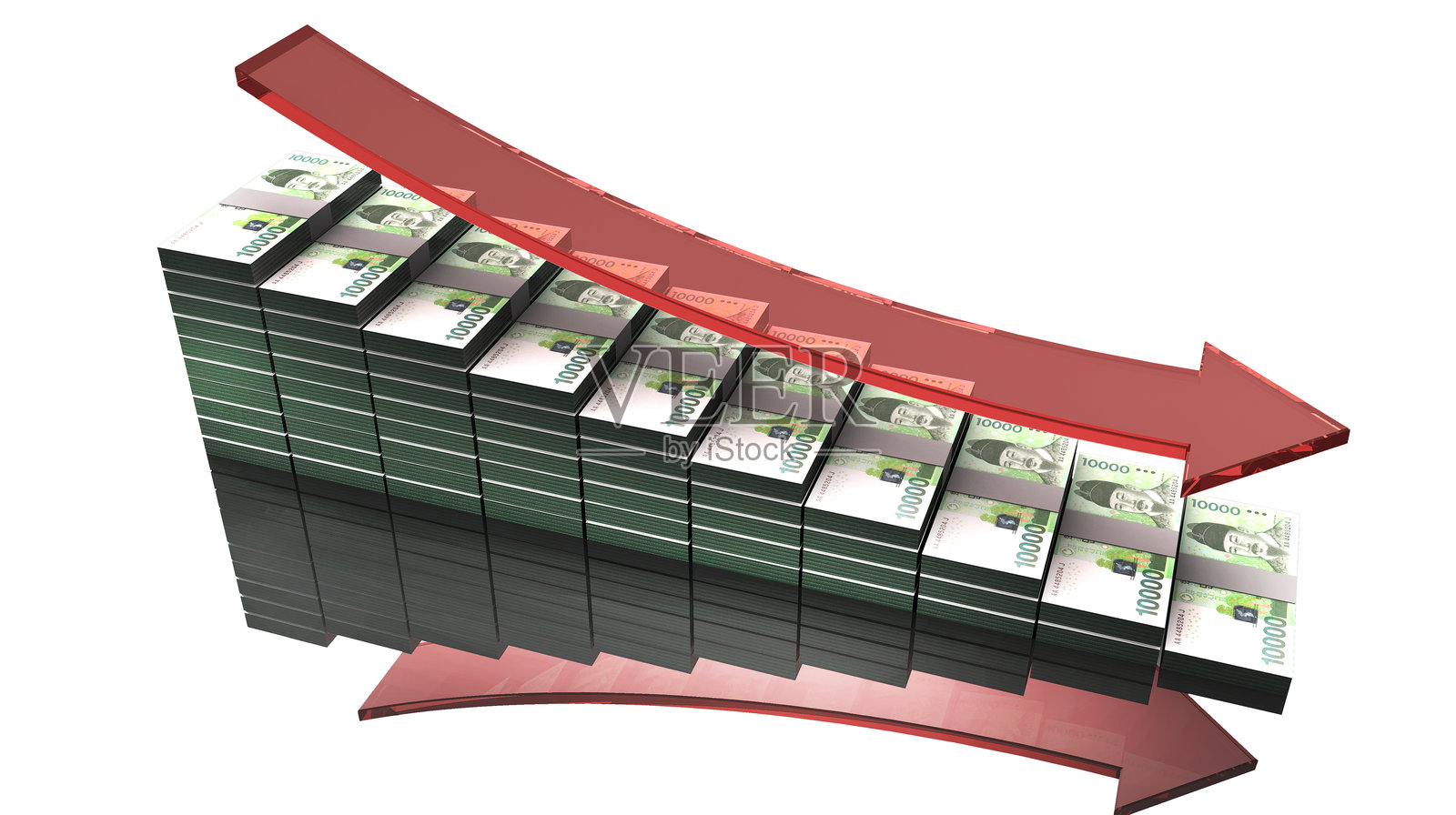 韩国储蓄下跌图表照片摄影图片