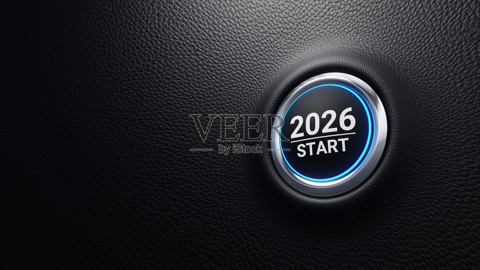 2026 起始按钮。规划、路线图、目标、指标、初创、愿景、职业道路、商业战略、机遇和变革概念。2026 起始现代汽车按钮。3D 插图照片摄影图片