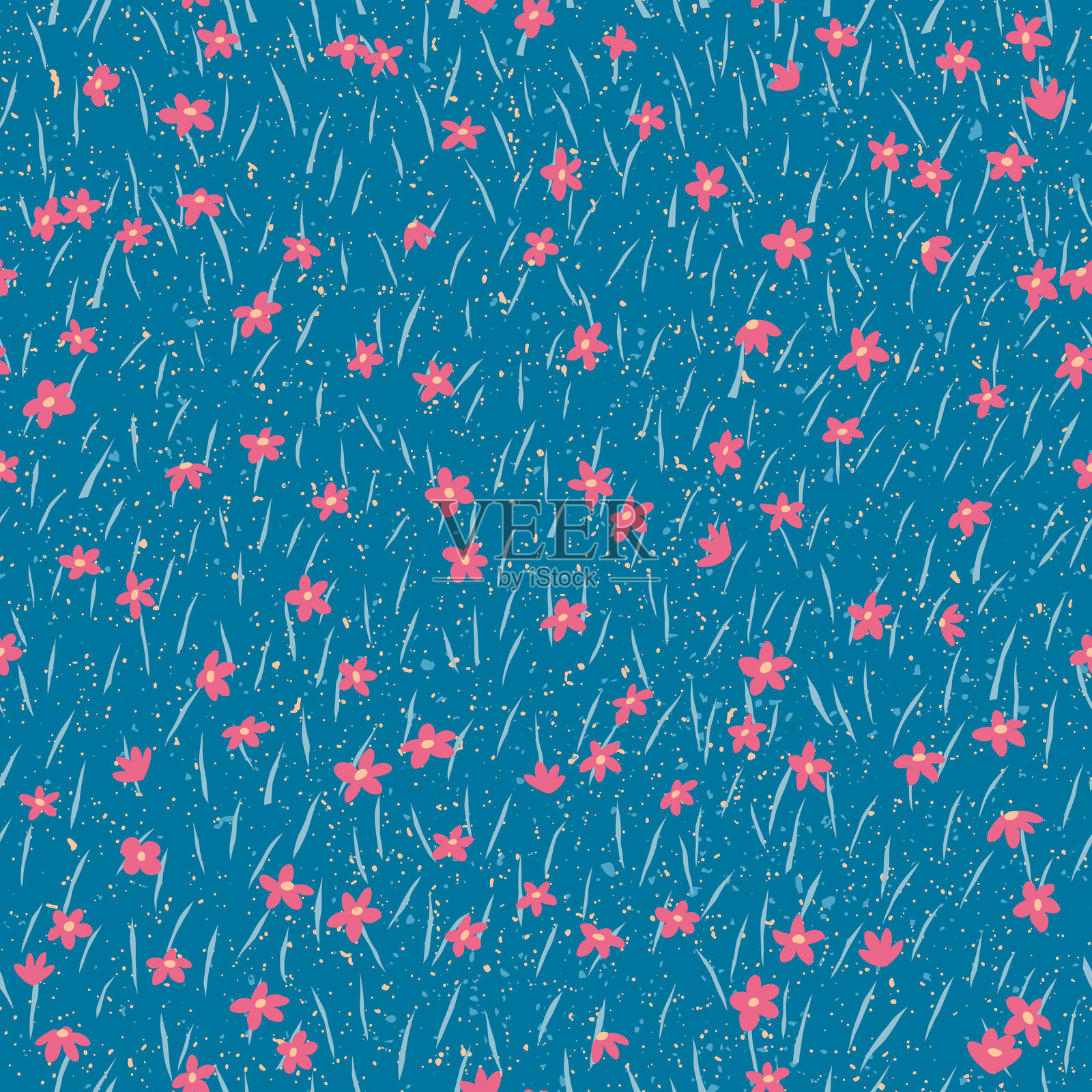 红色的花插画图片素材