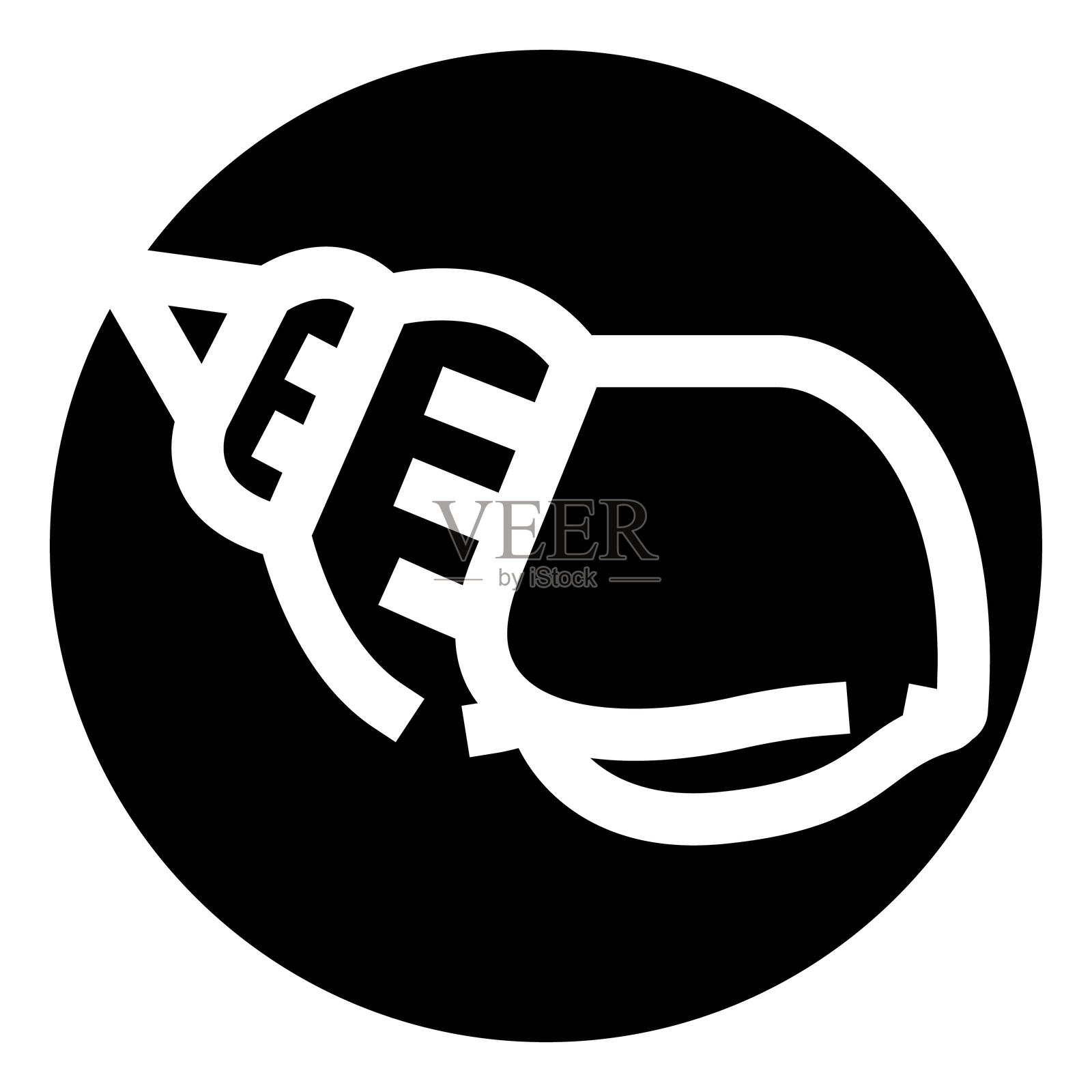 代表海洋生物概念的极简贝壳图标插画图片素材