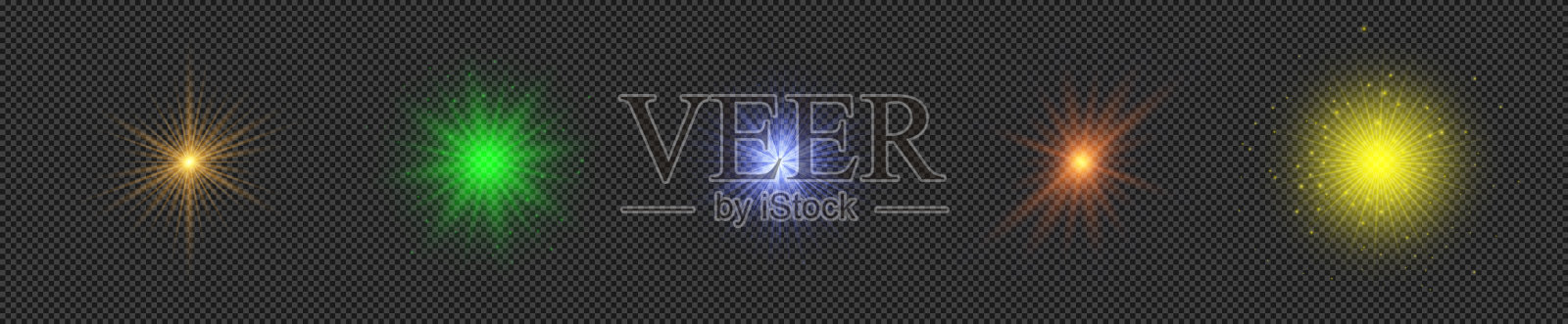 一组镜头光晕光效插画图片素材