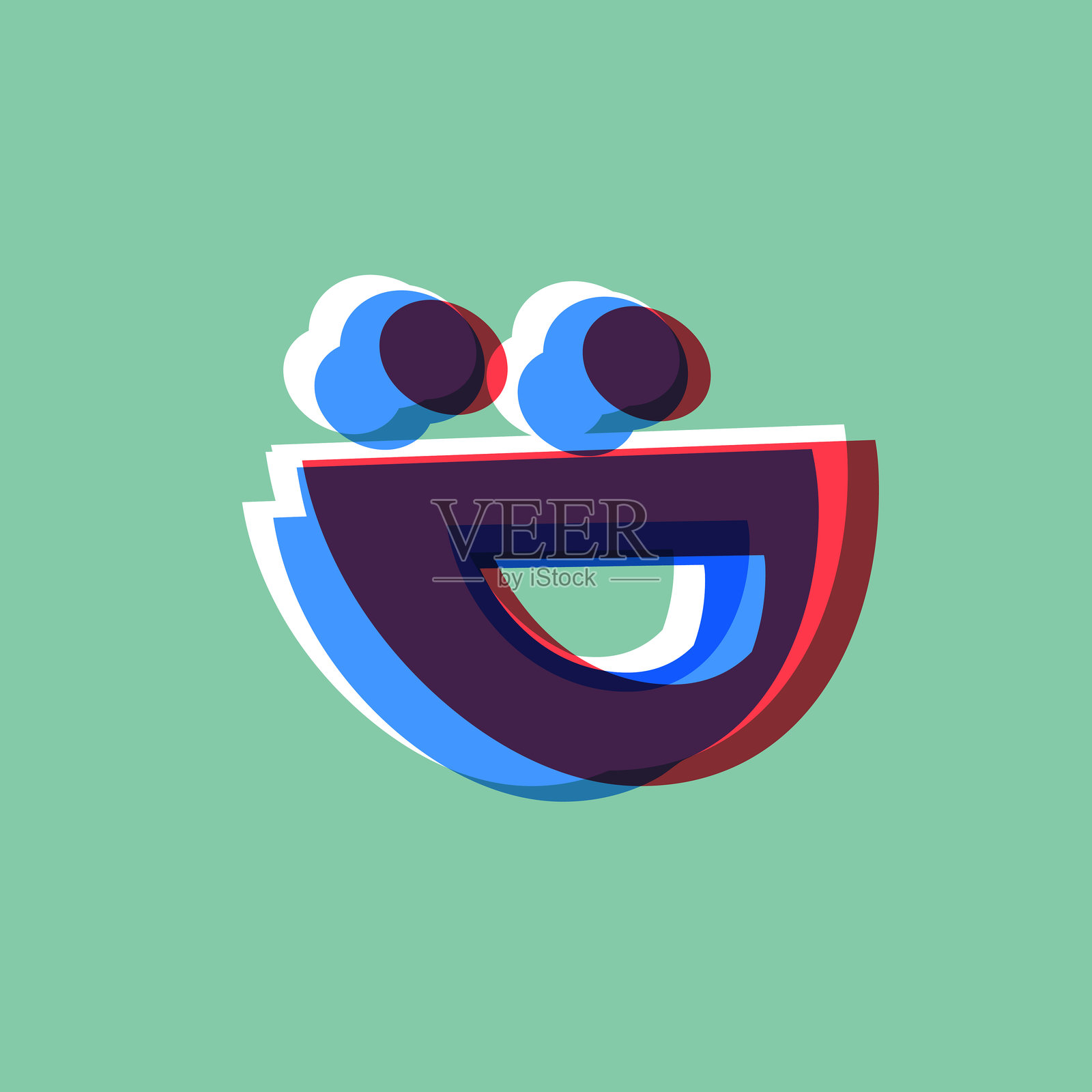 复古印刷风格表情符号图标插画图片素材