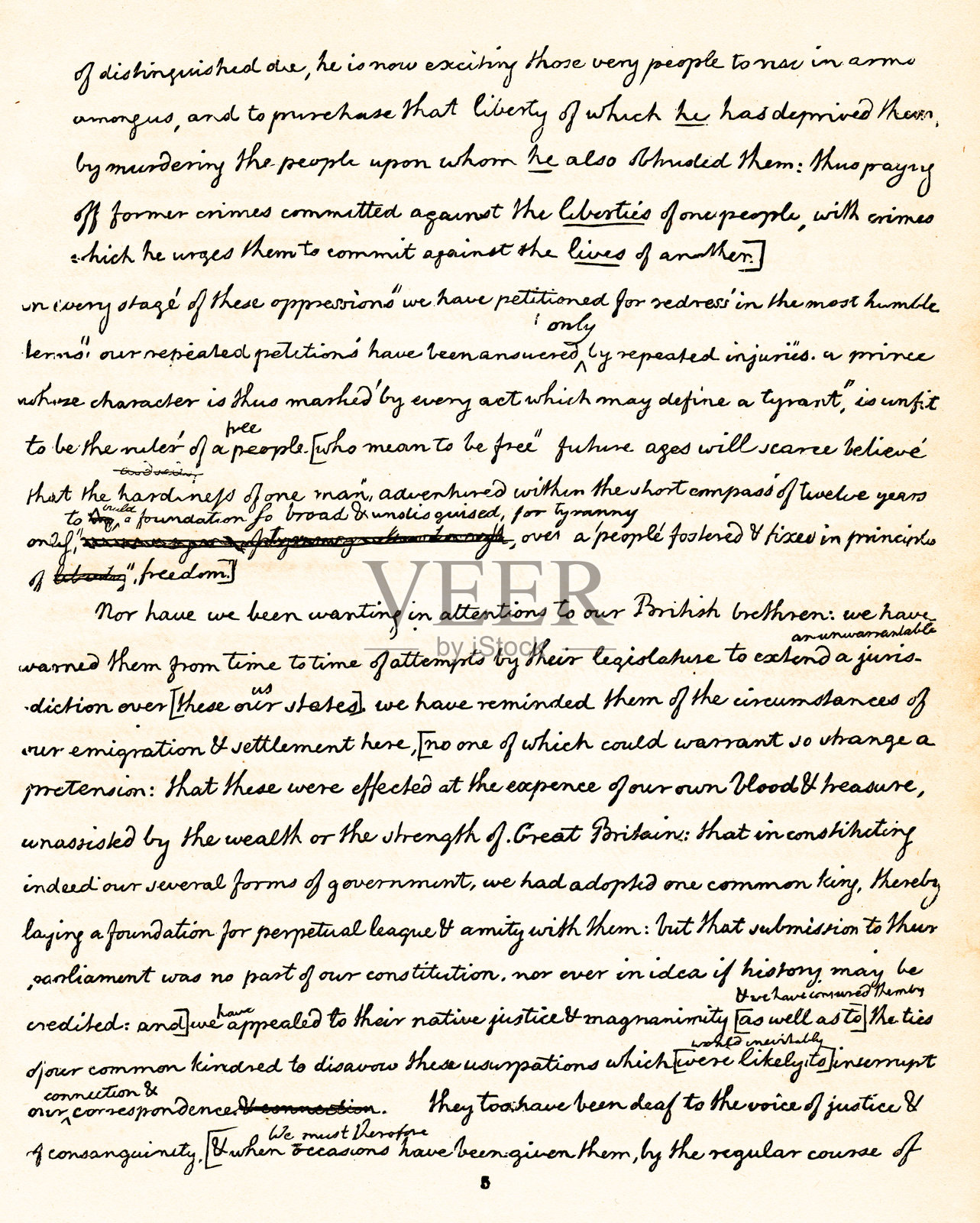 美国独立宣言原始完整编辑版,由美国国父签署,费城,宾夕法尼亚州,系列8之5,18世纪美国历史插画图片素材