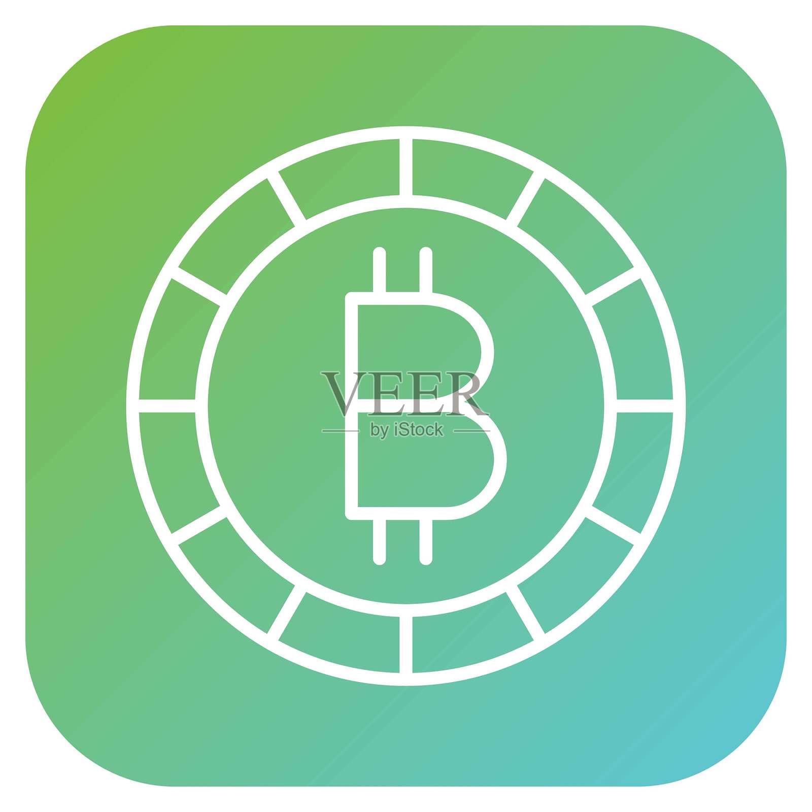 矢量比特币图标设计风格插画图片素材